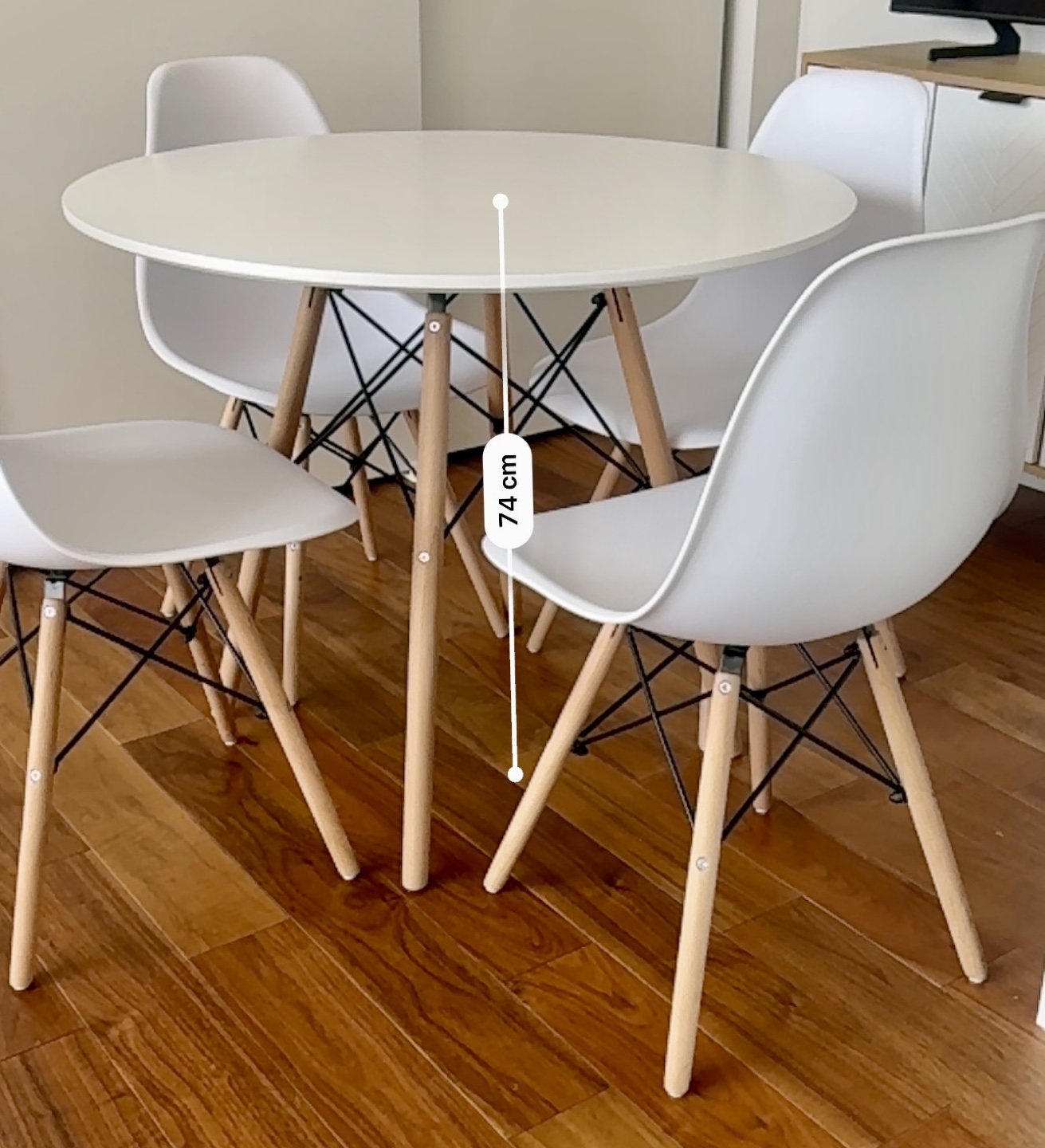 White Dining Table and 4 Chairs Set - photo 2