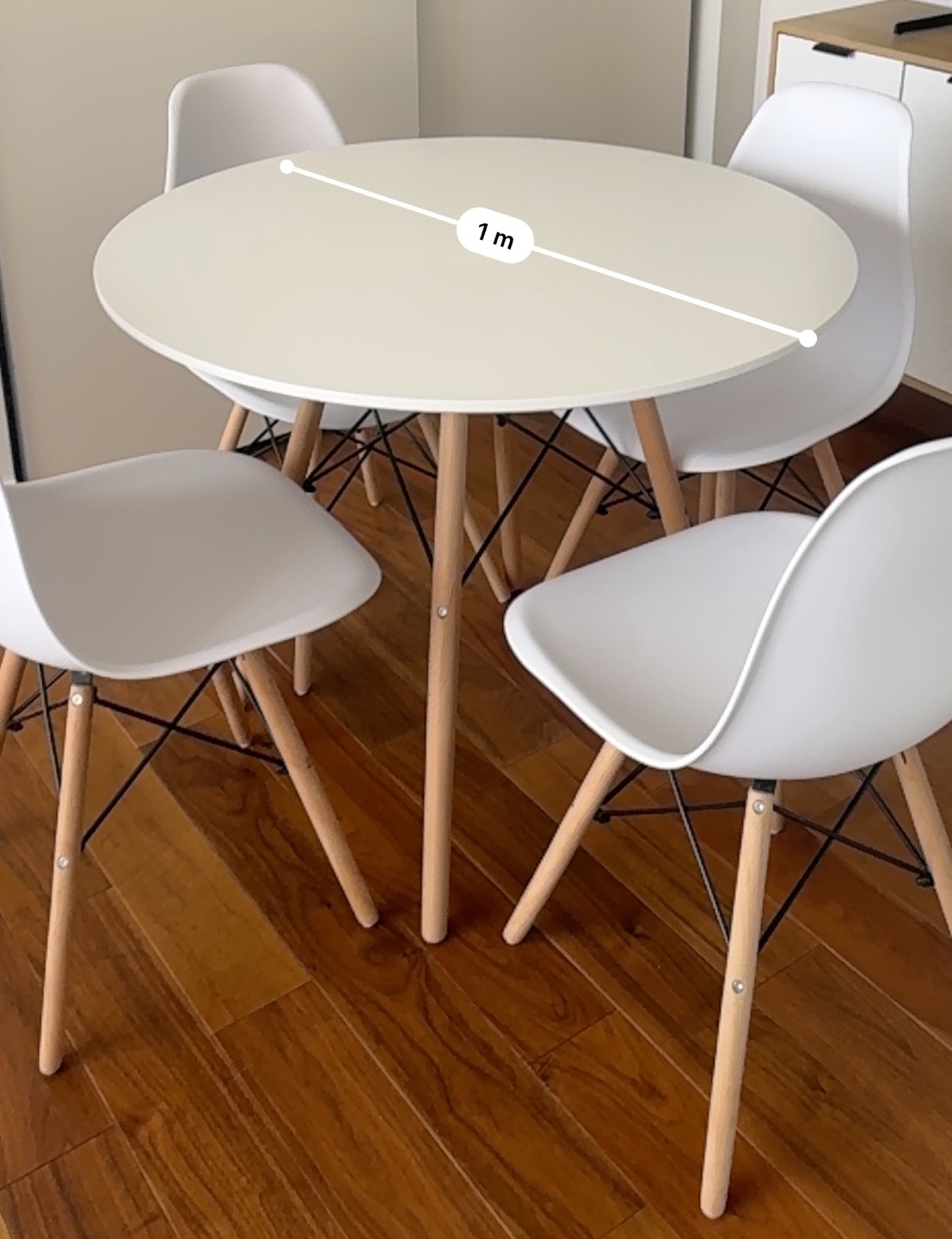 White Dining Table and 4 Chairs Set - photo 5