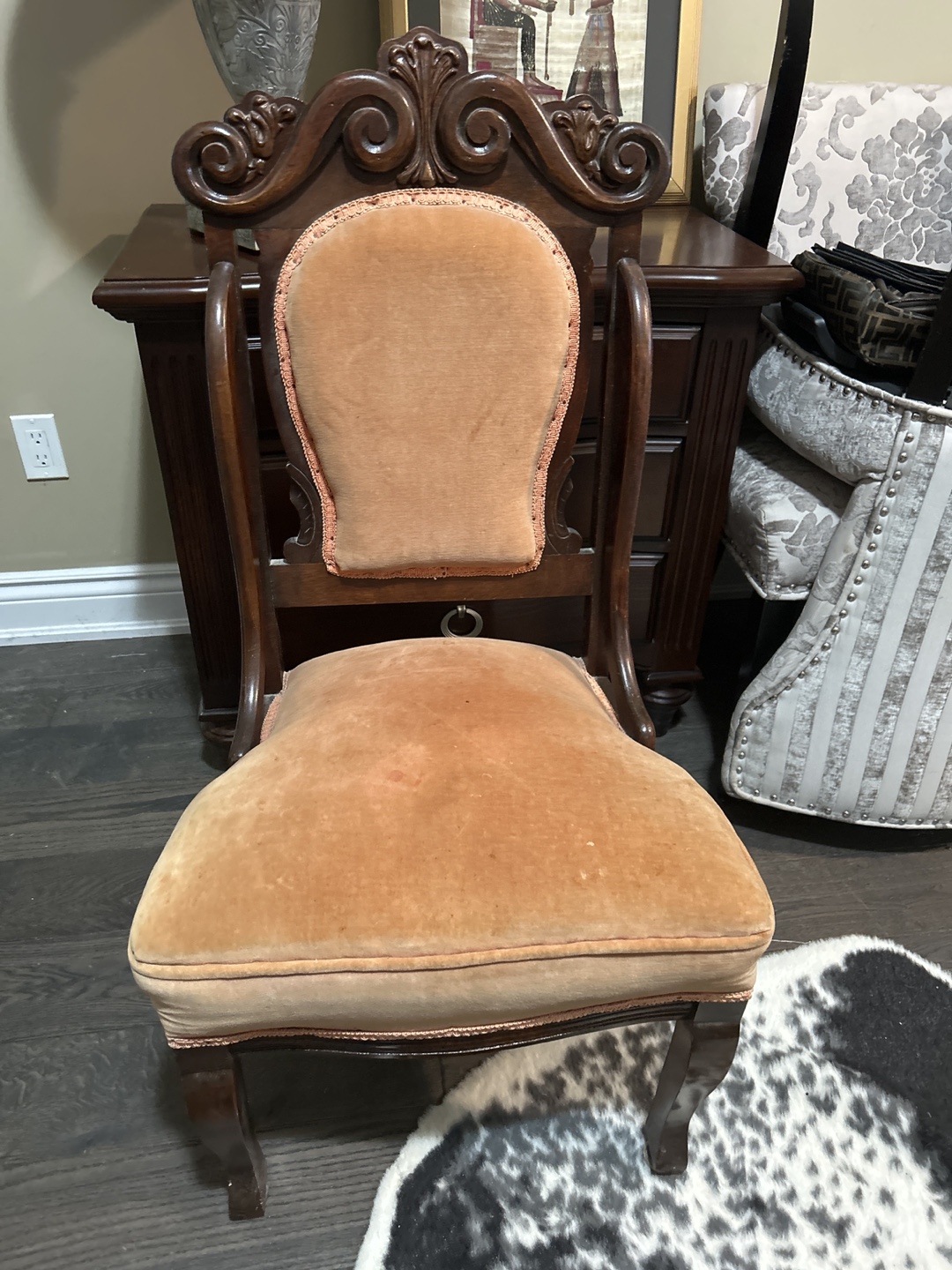 Antique Carved Wooden Chair - photo 2