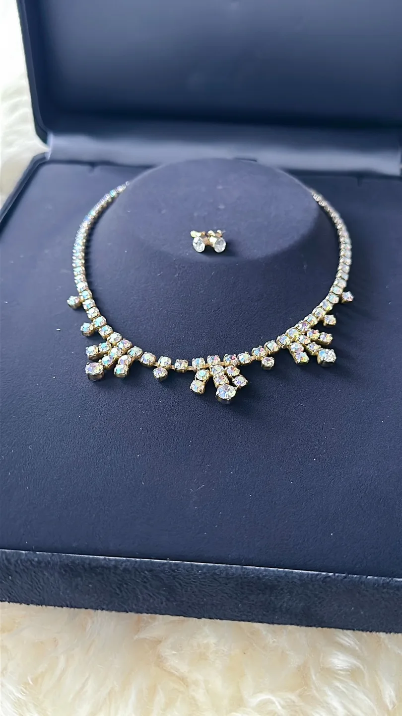 Aurora Borealis choker and Earrings Set image indicator(7)