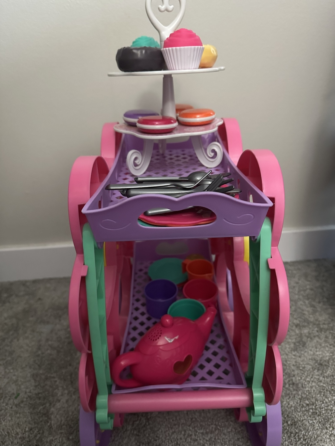 Kid's Play Tea Cart with Accessories