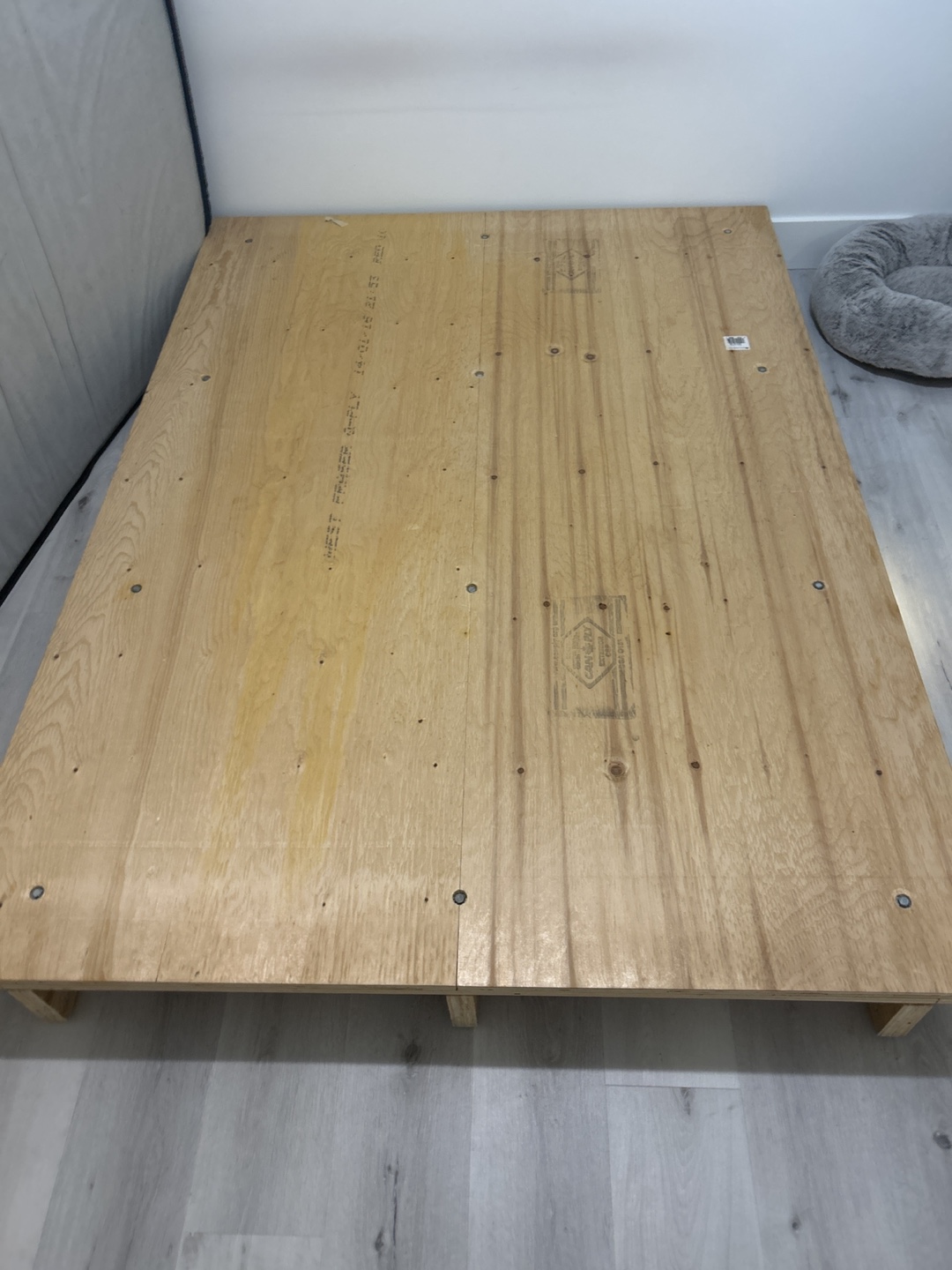 Platform Bed Frame with lights with double size mattress - photo 4