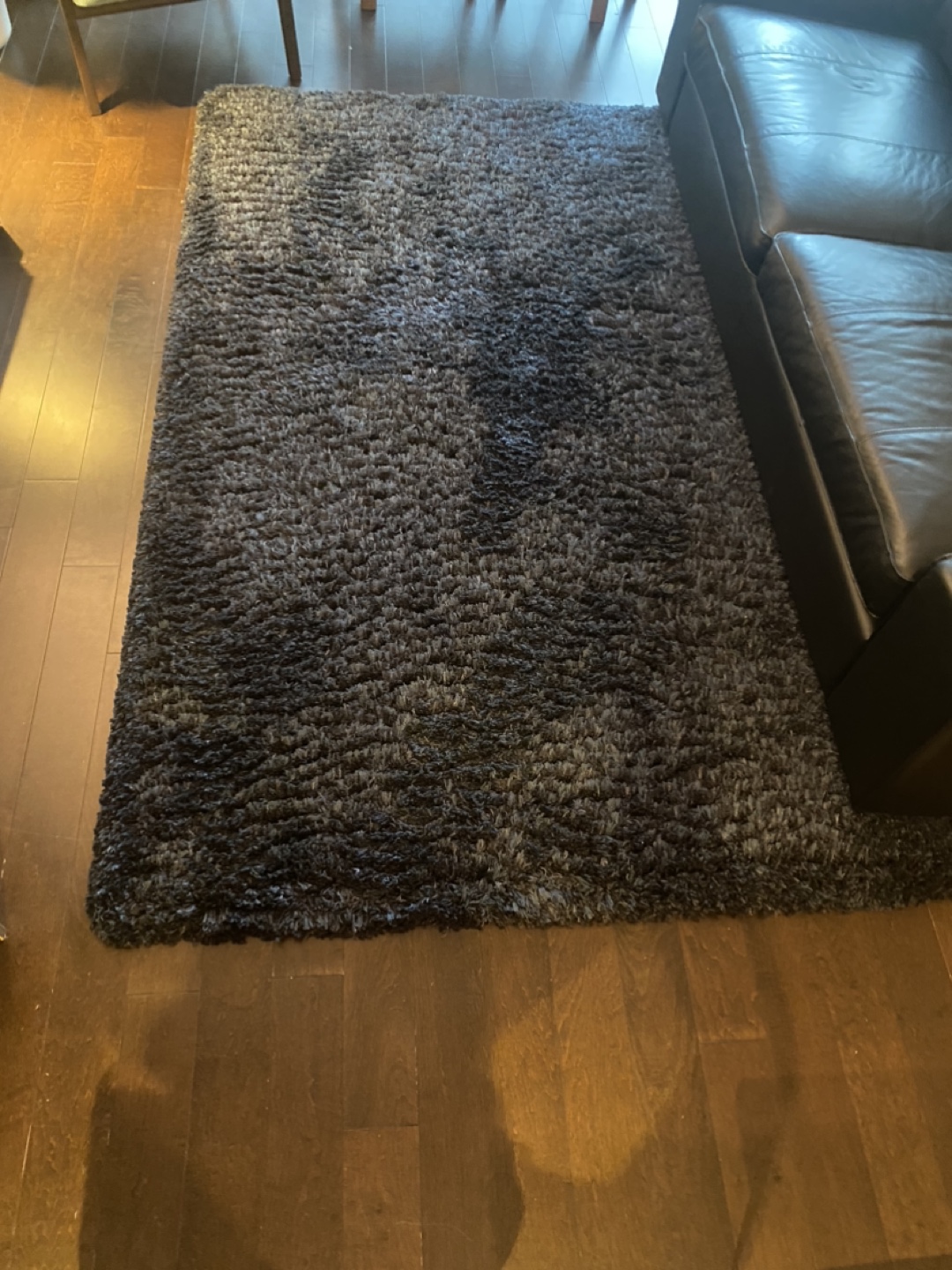 Dark blue high pile rug