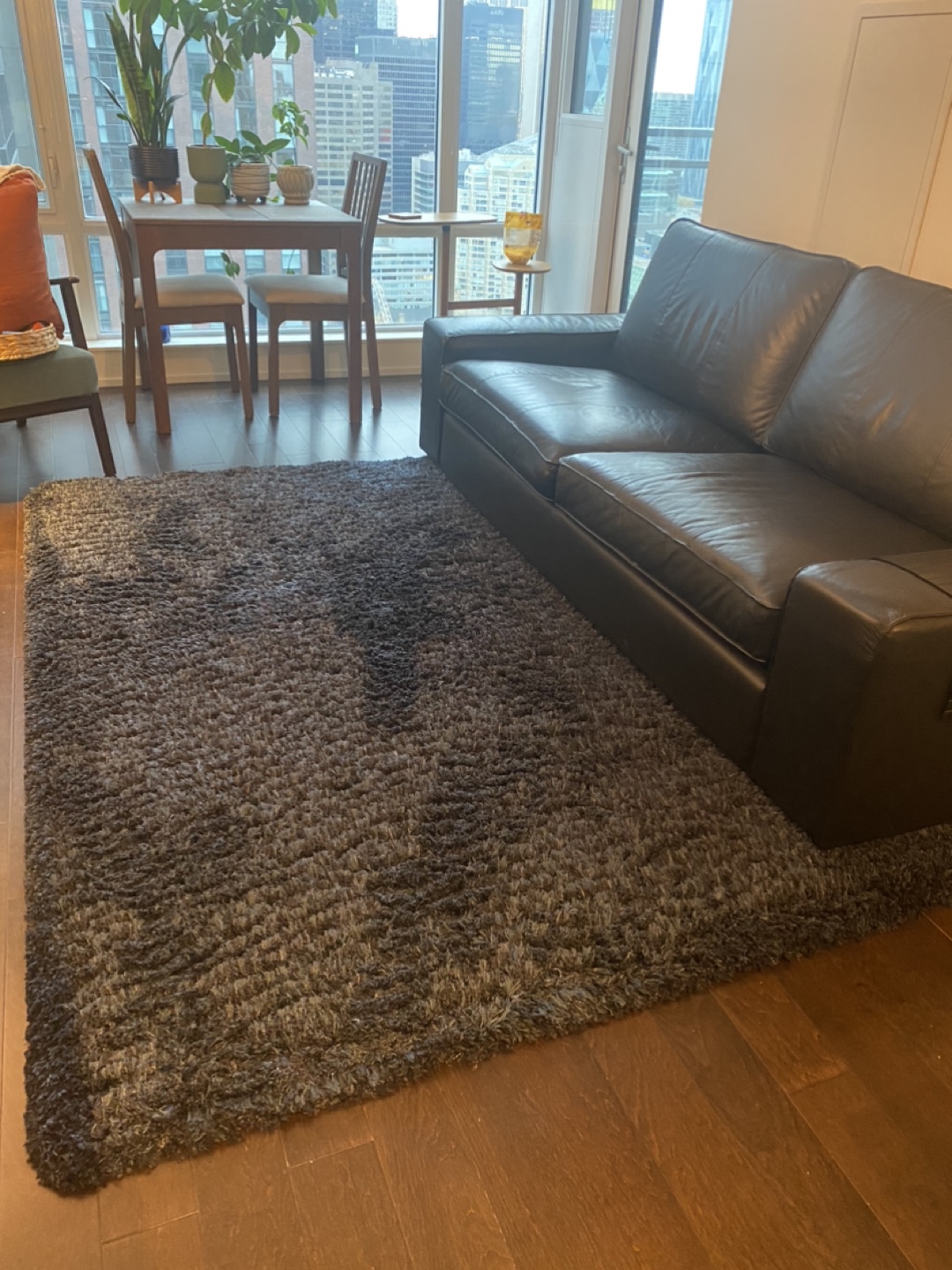 Dark blue high pile rug - photo 2