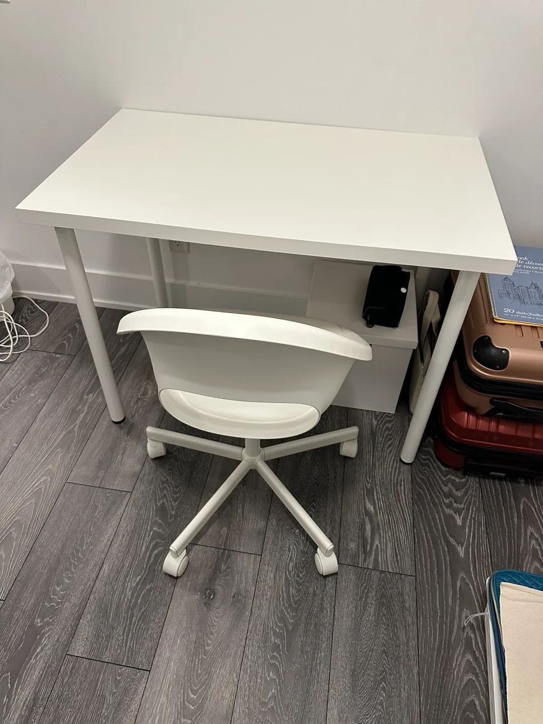 IKEA White Desk and Chair Set thumbnail