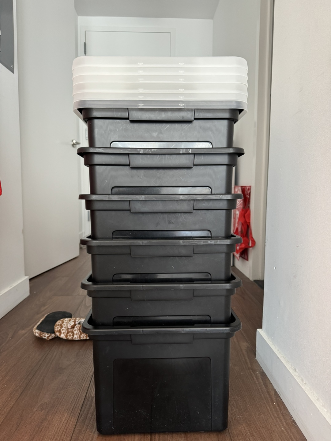 Set of 6 storage containers with lids