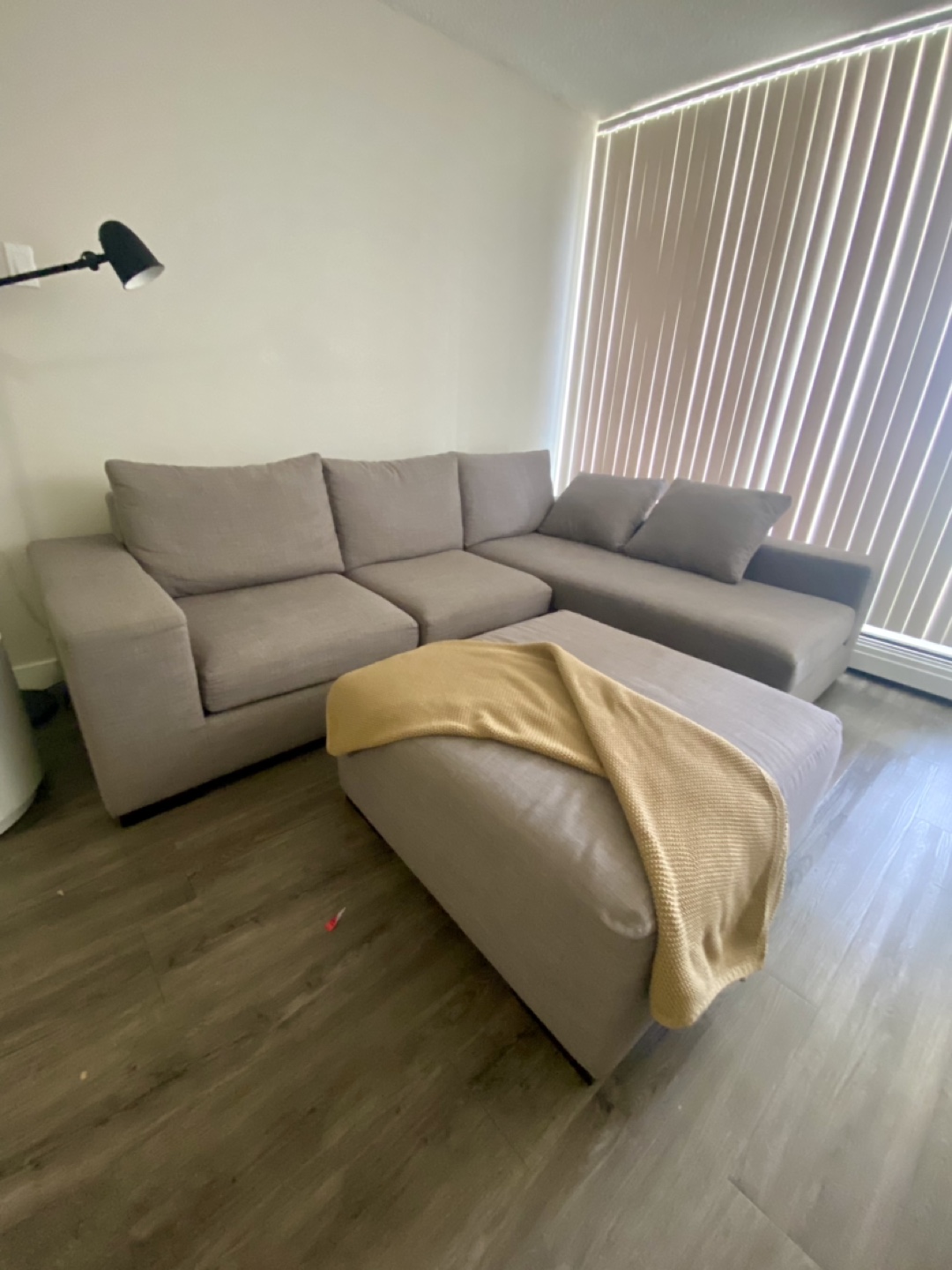 Grey Sectional Sofa with Ottoman