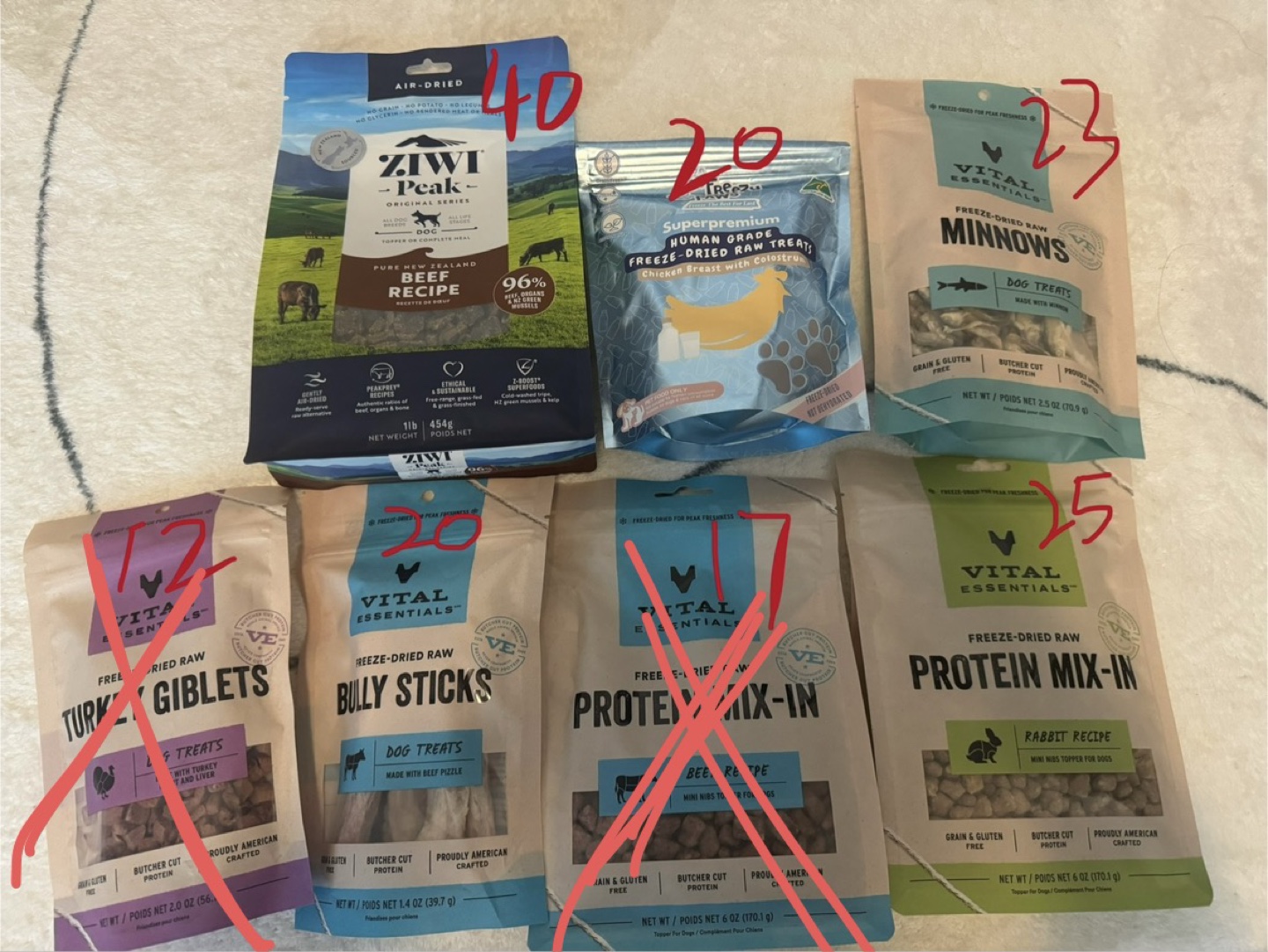 Variety Pack of Freeze-Dried Dog Treats