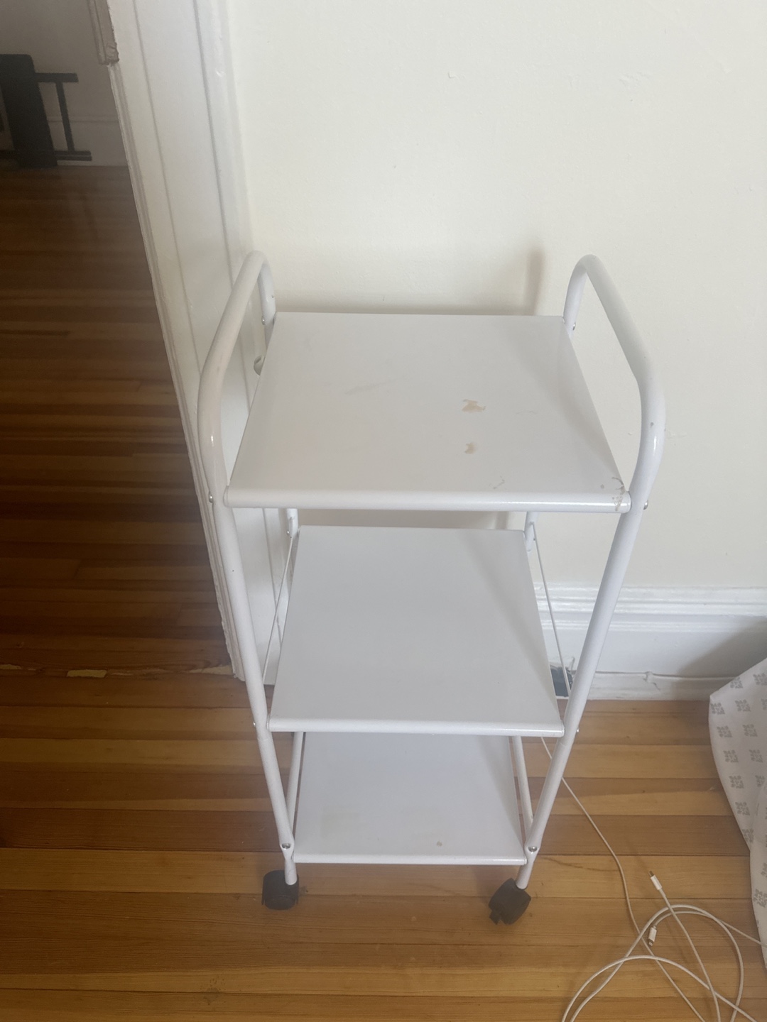 White Rolling Cart