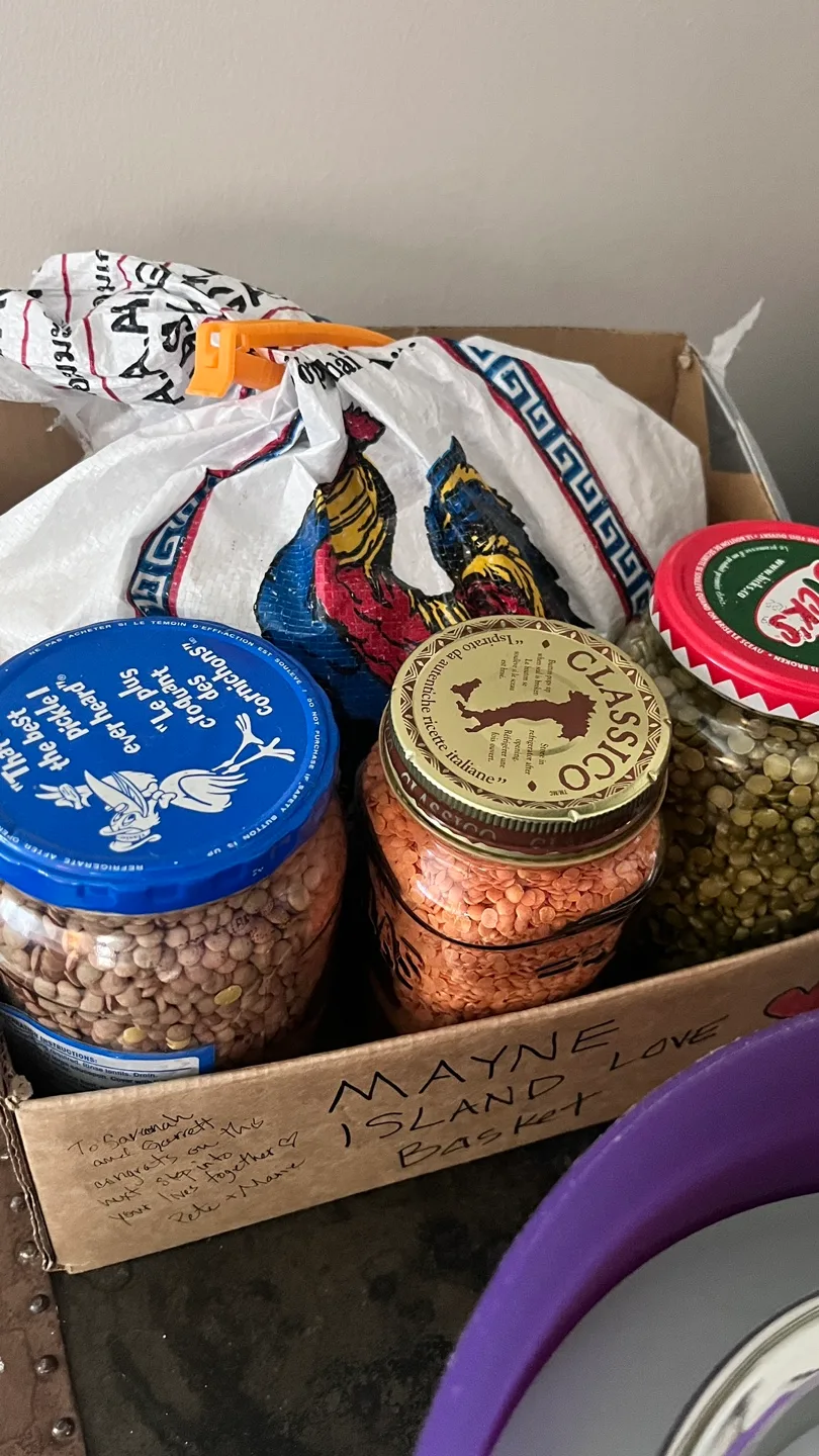 Red, regular lentils, split peas and rice thumbnail