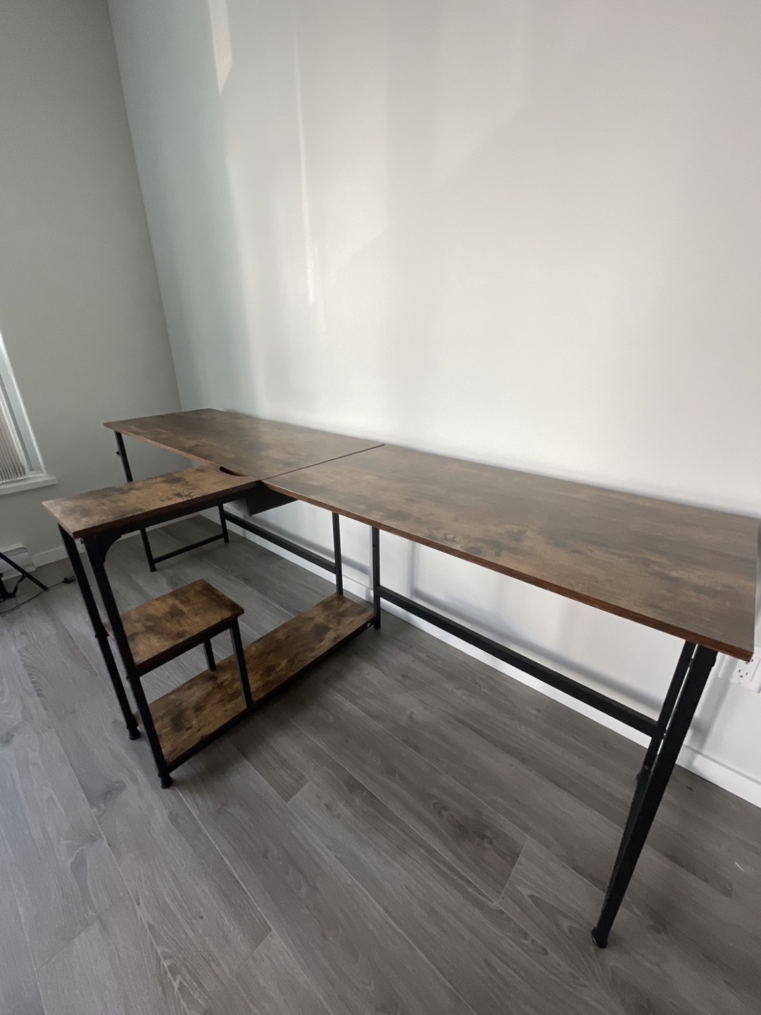 L-Shaped Computer Desk with Storage