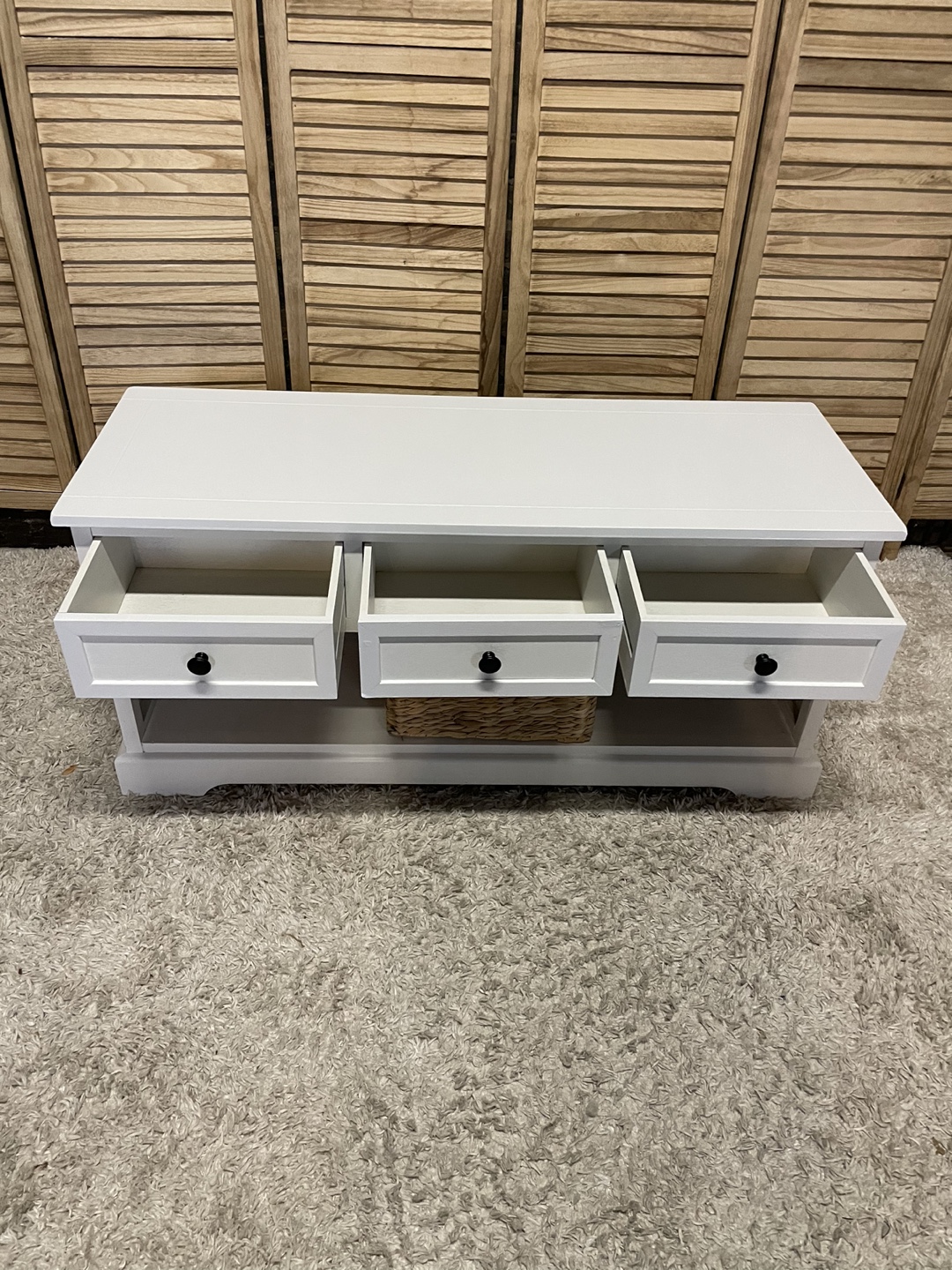 White Entryway Bench with Drawers - photo 4