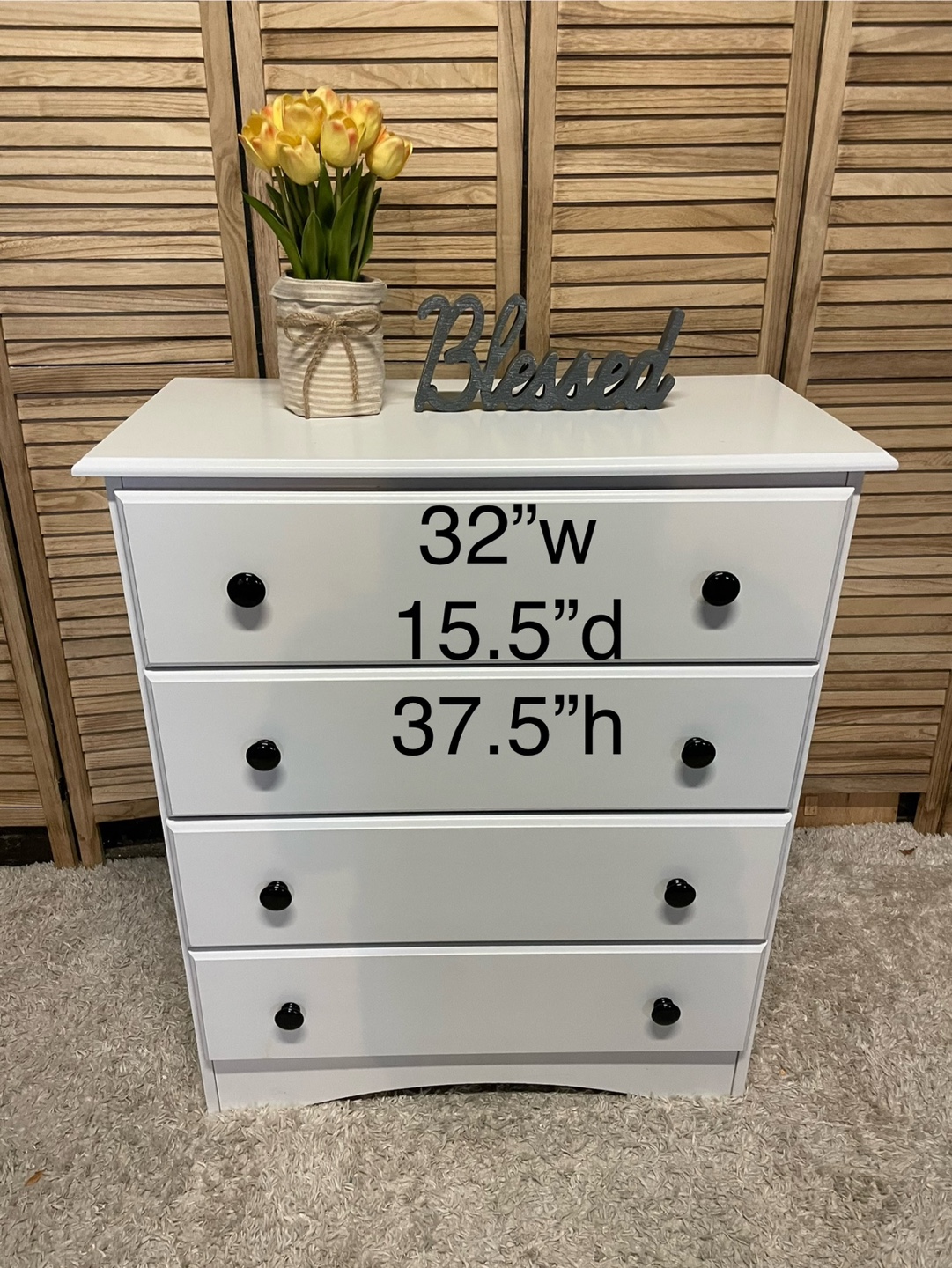 White 4-Drawer Chest of Drawers - photo 5