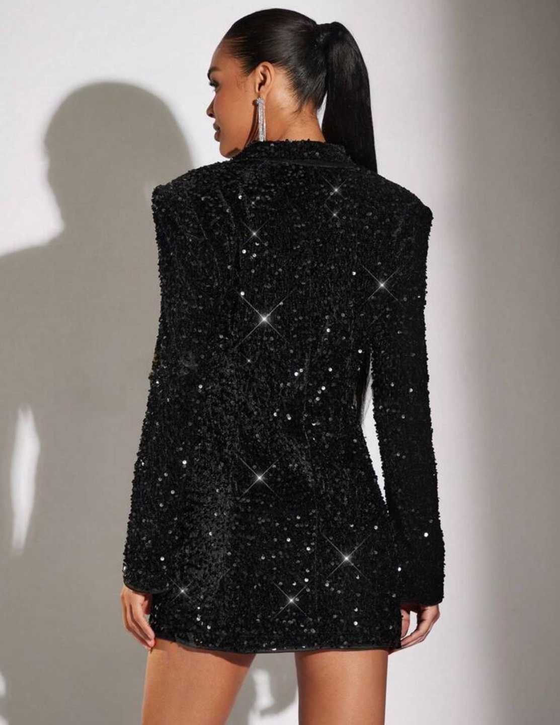 Black Sequin Blazer Dress - photo 2