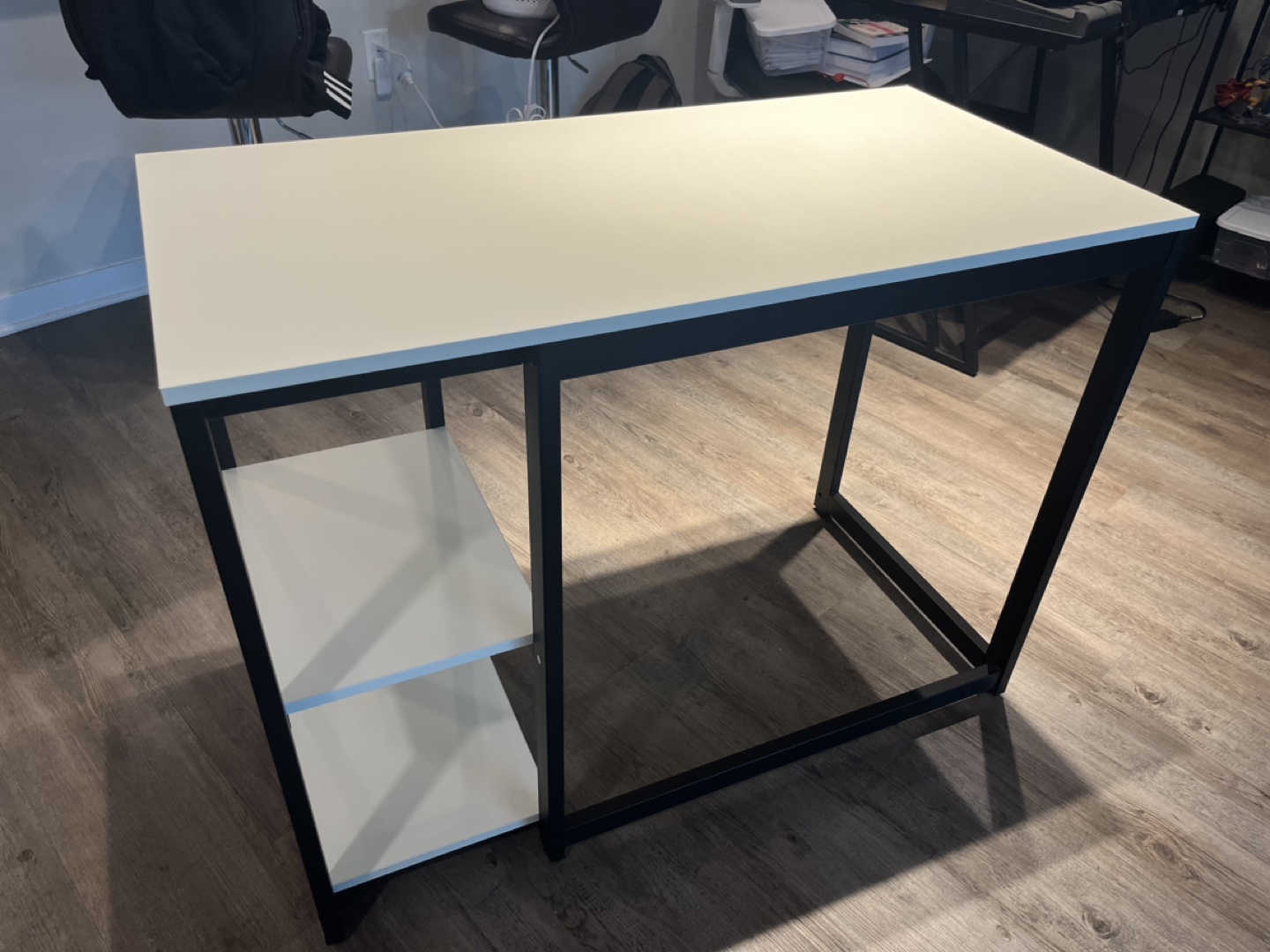 White Computer Desk with Shelf - photo 4