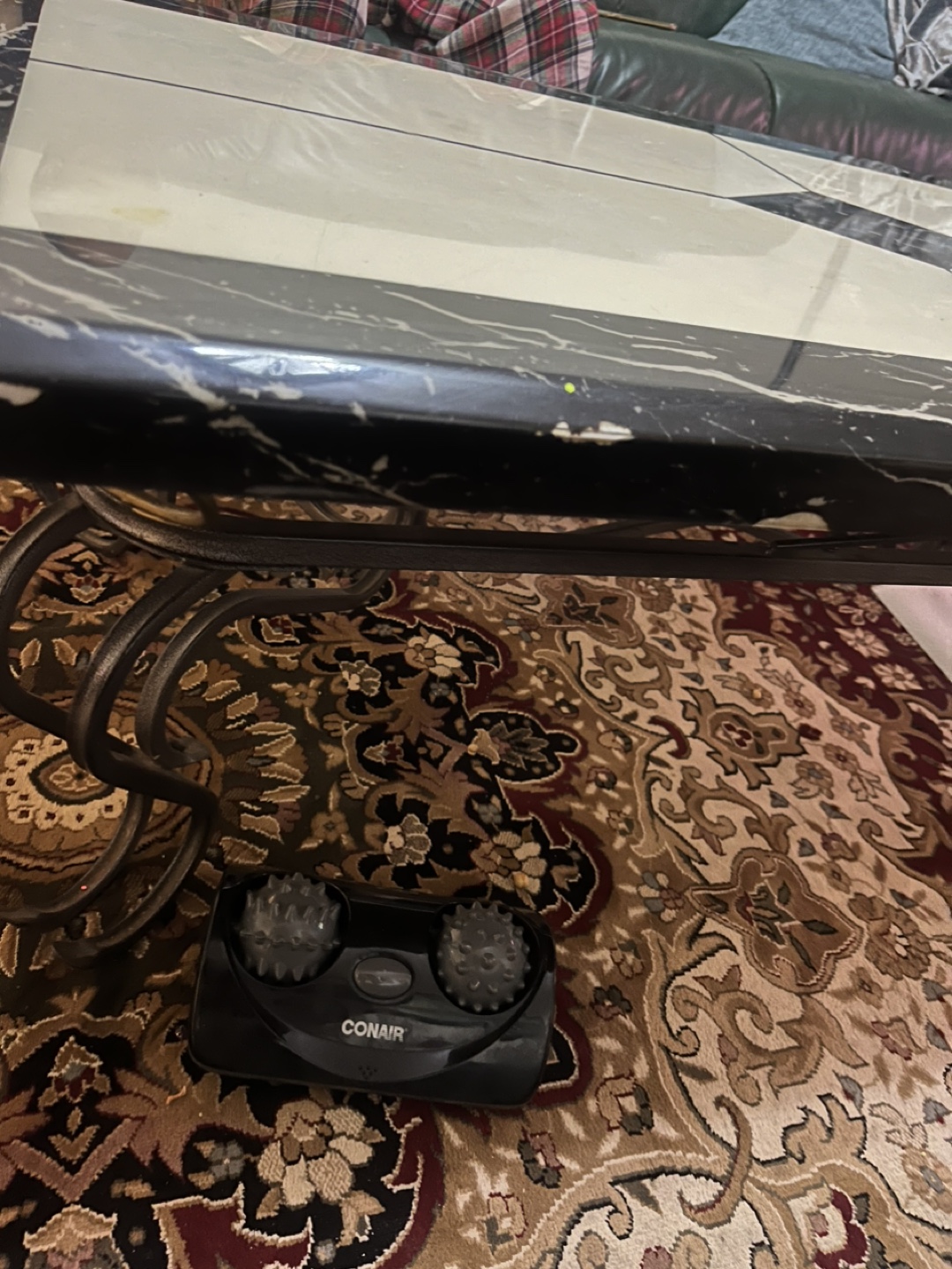 Black and White Marble Coffee Table with Iron Legs - photo 3