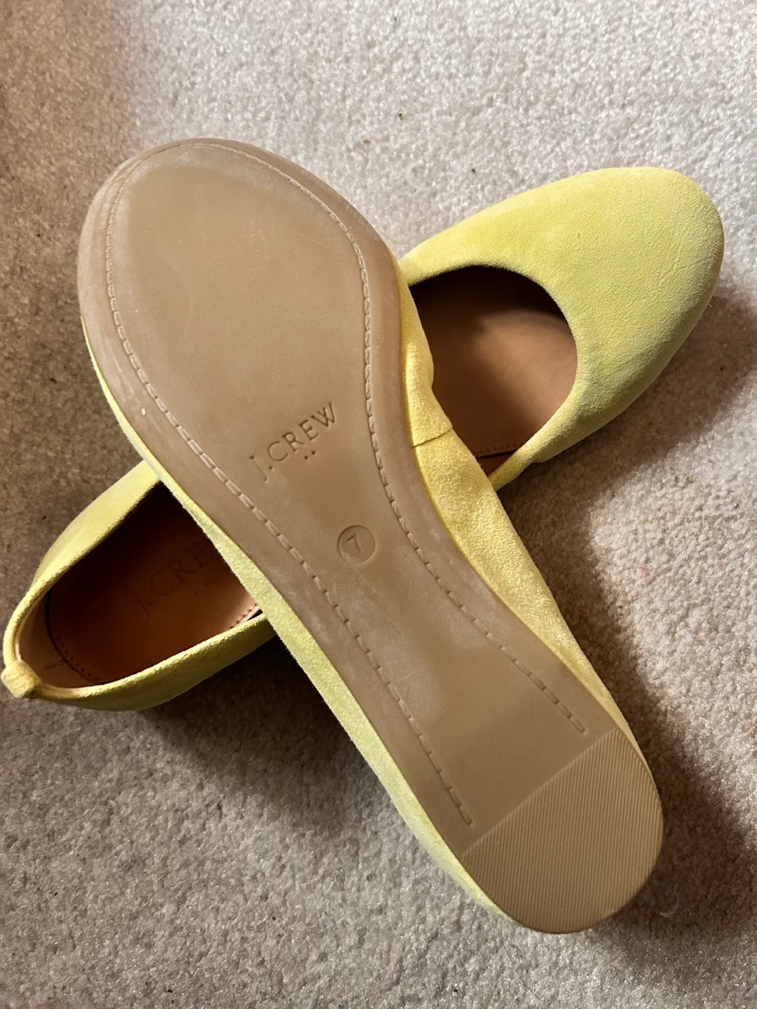J.Crew Anya Suede Ballet Flats in Light Citron image indicator(2)