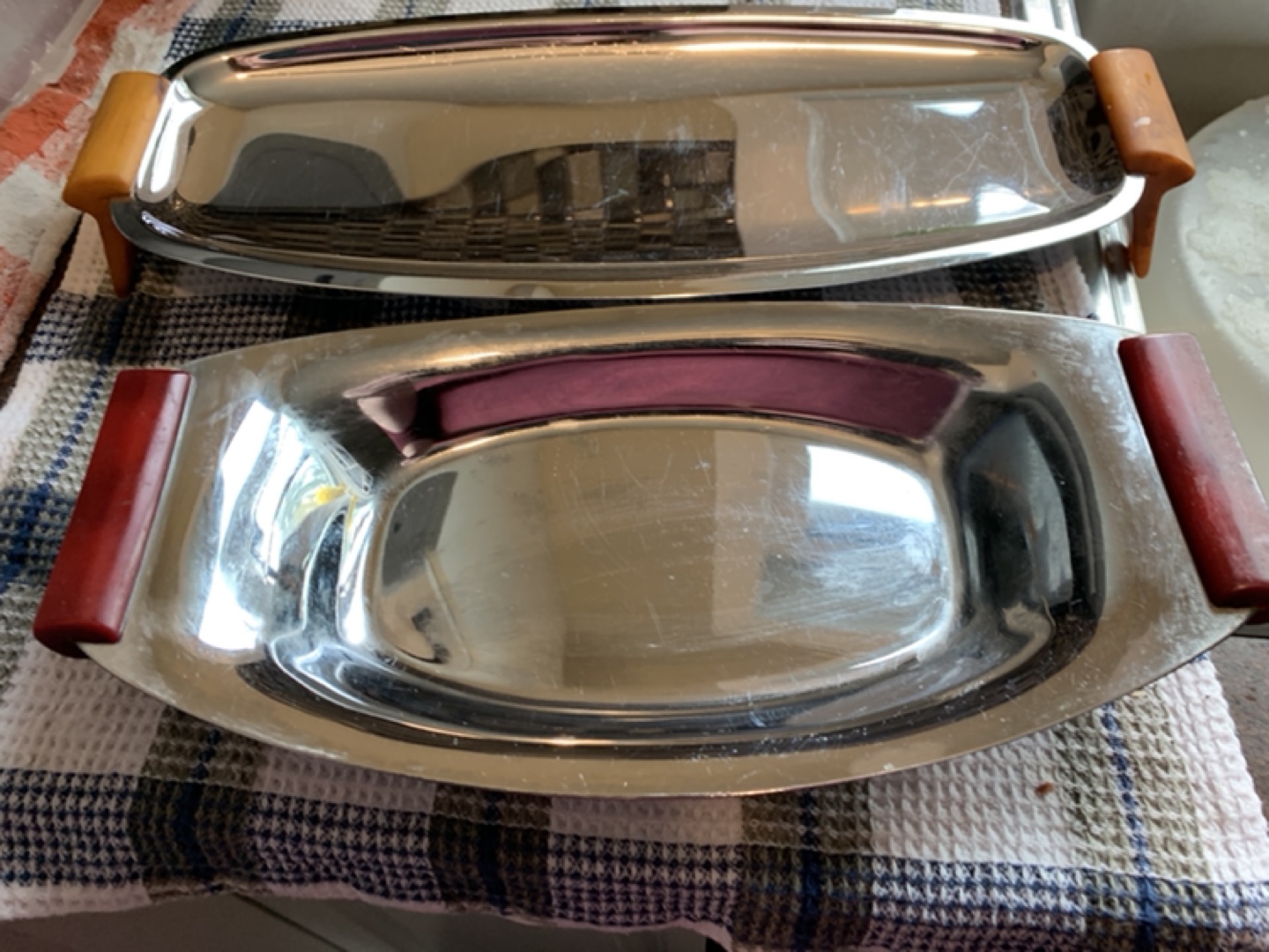 Vintage Serving Trays Set of Two
