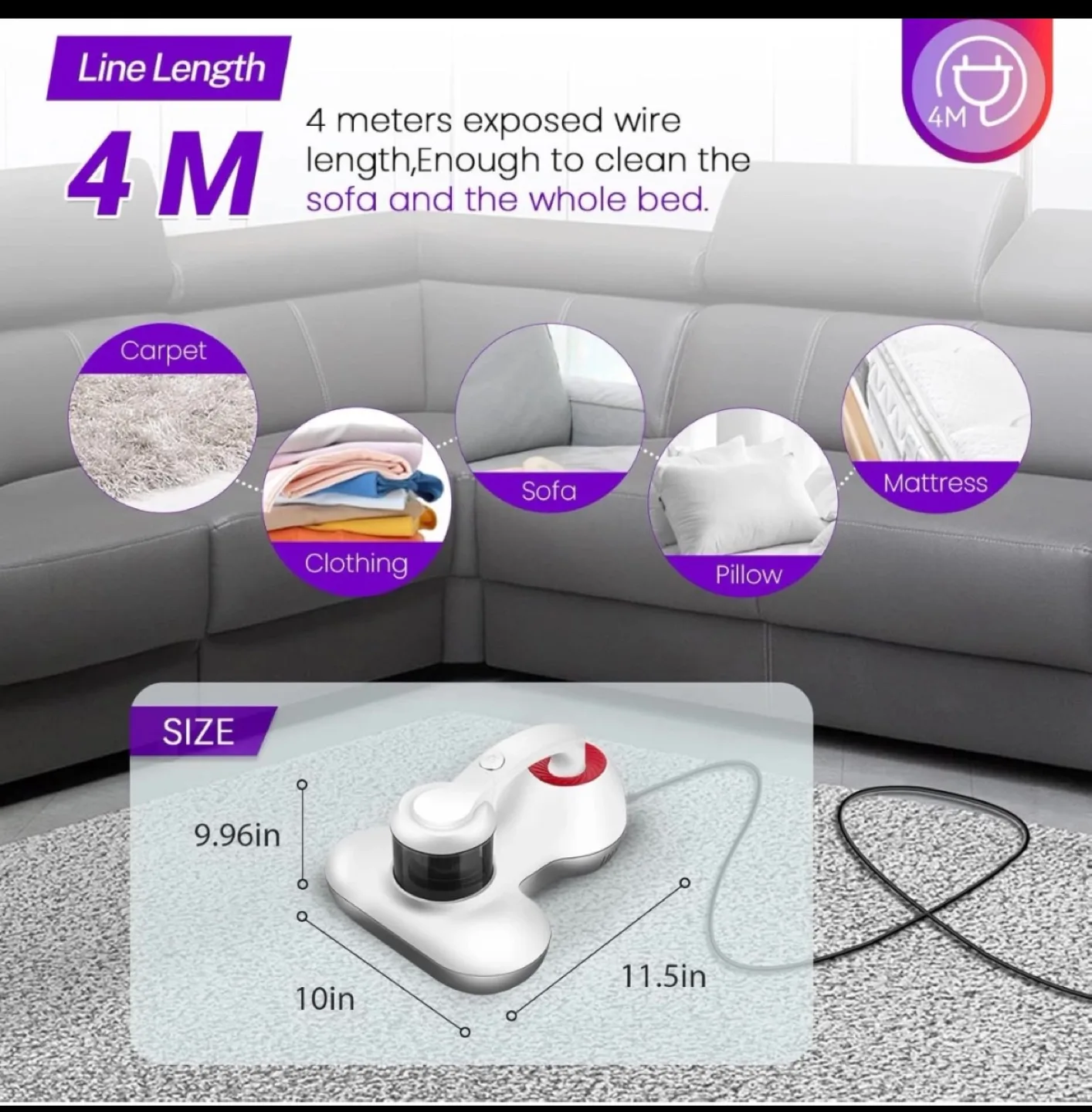 GERMAN Technology Handheld Dust Mites Cleaner Vacuum image indicator(3)