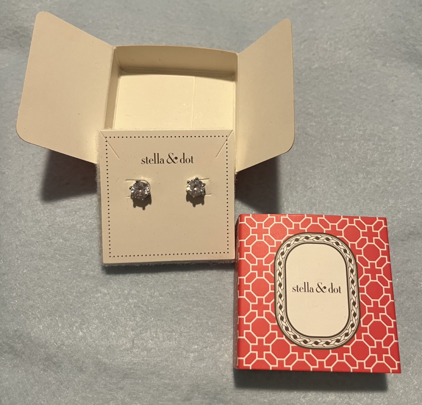 Stella & Dot Silver Cubic Zirconia Stud Earrings - photo 2