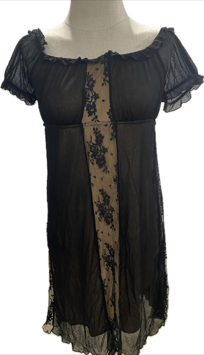 bebe Black Mesh Dress with Lace - photo 2