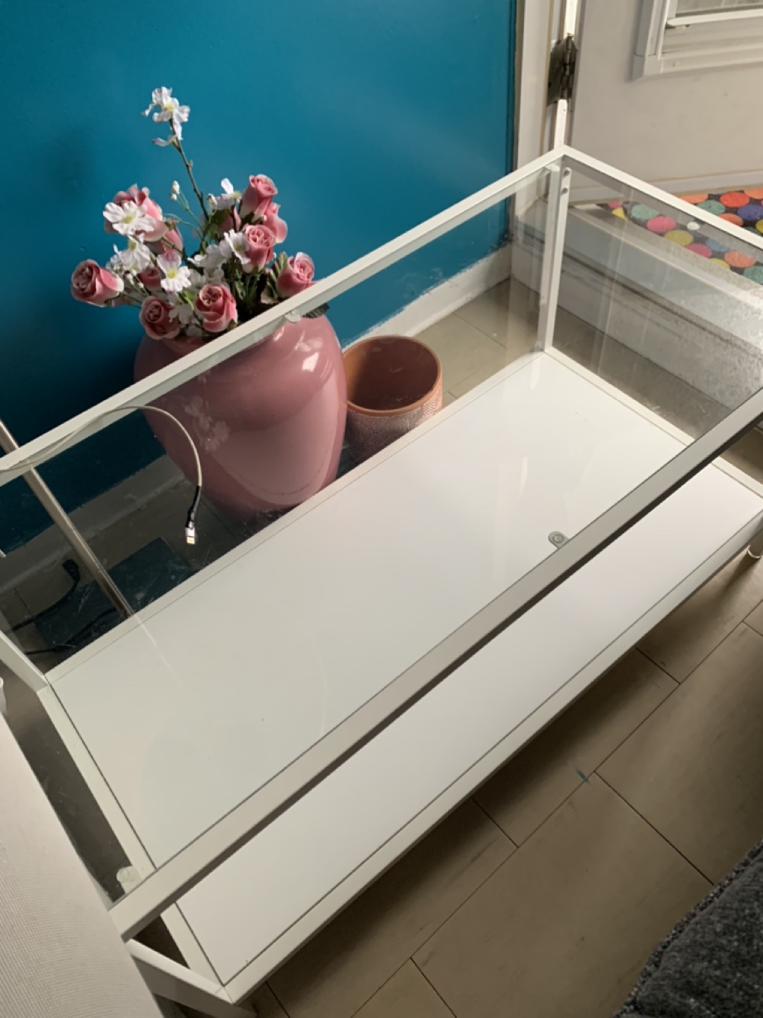 White Glass Top Coffee Table