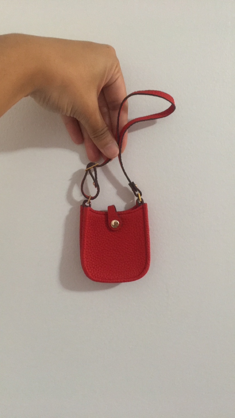 Mini Red Evelyn Bag Charm Keychain