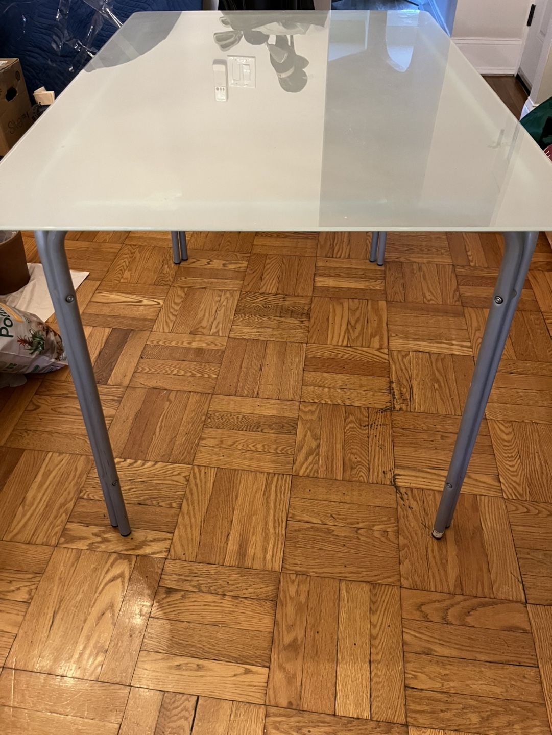 Free ikea Glass Table with Metal Legs - photo 4