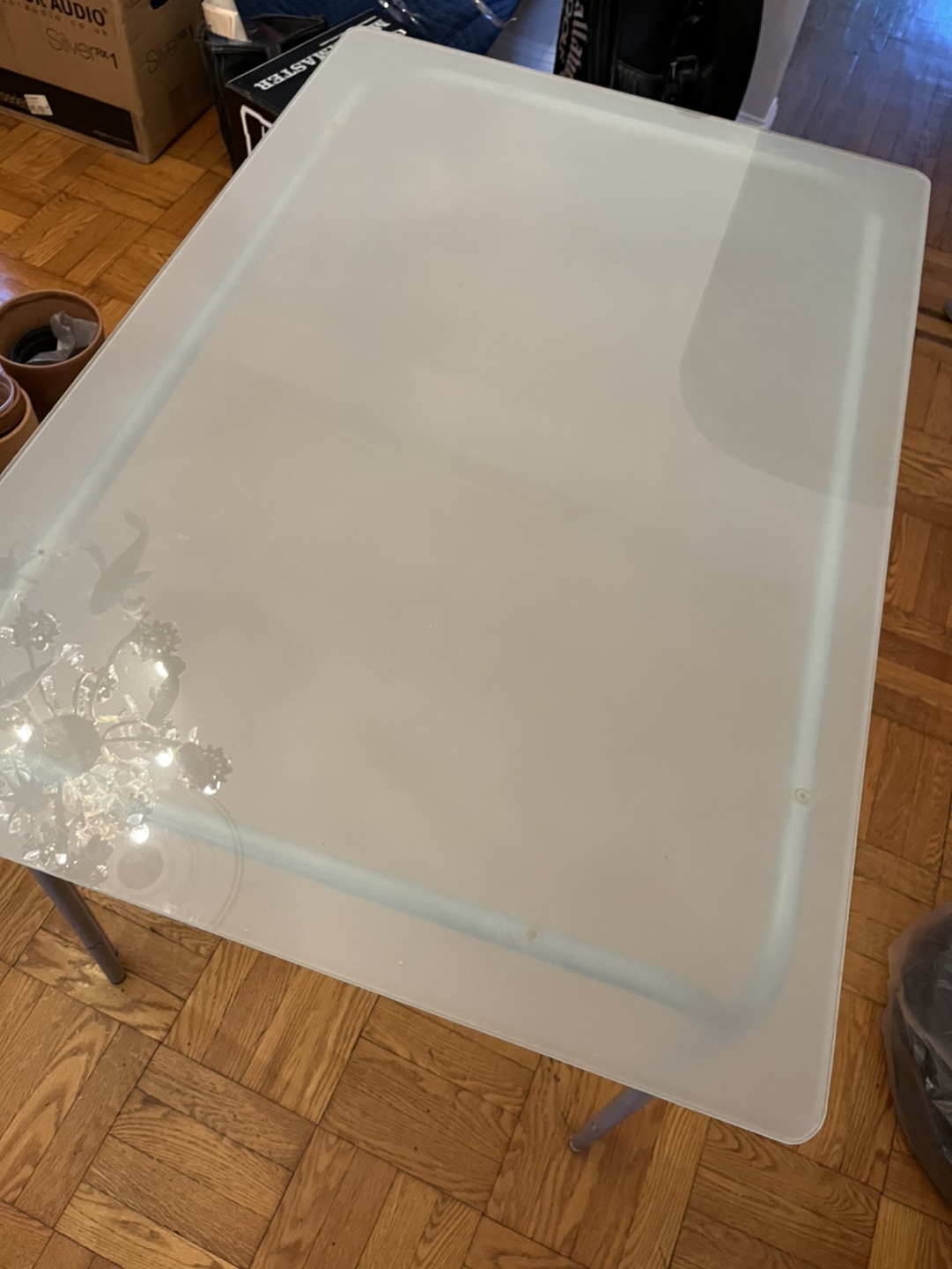 Free ikea Glass Table with Metal Legs - photo 3