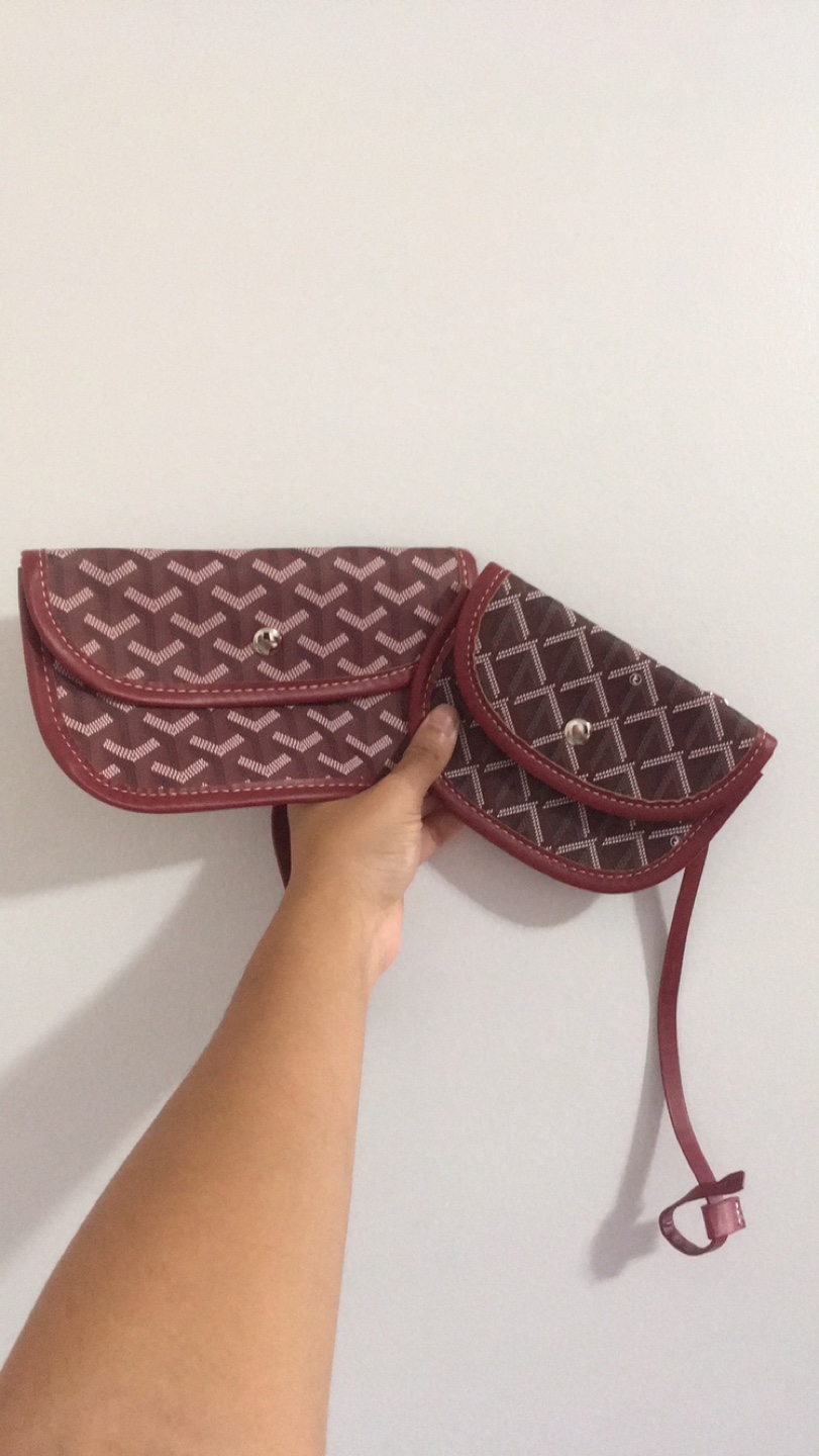 Set of 2 Burgundy Wine Red Pouch Clutch - photo 2