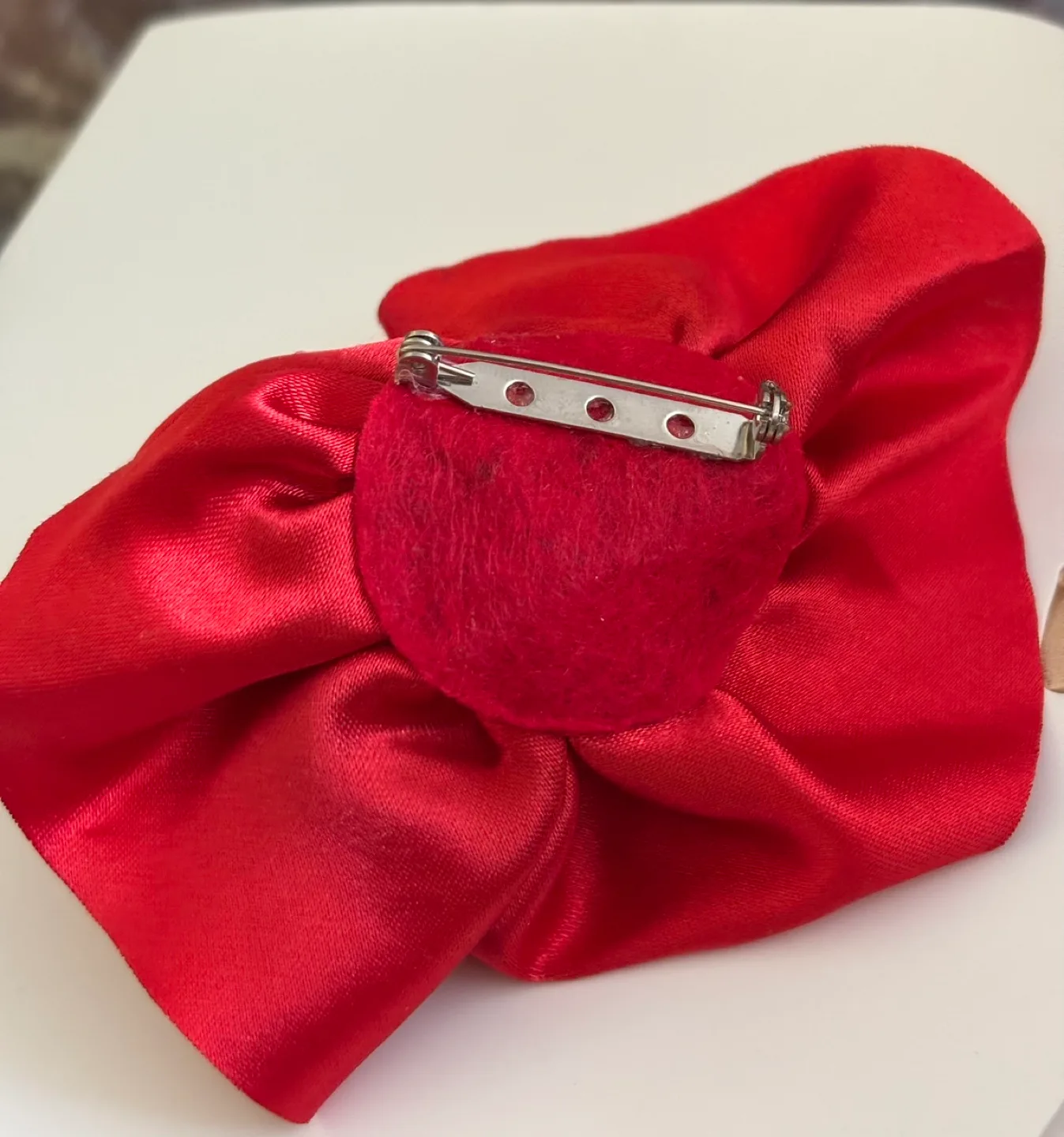 Red Satin Rose Brooch Pin image indicator(2)