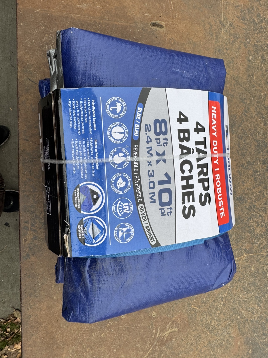 4 Pack 8x10 ft Tarps