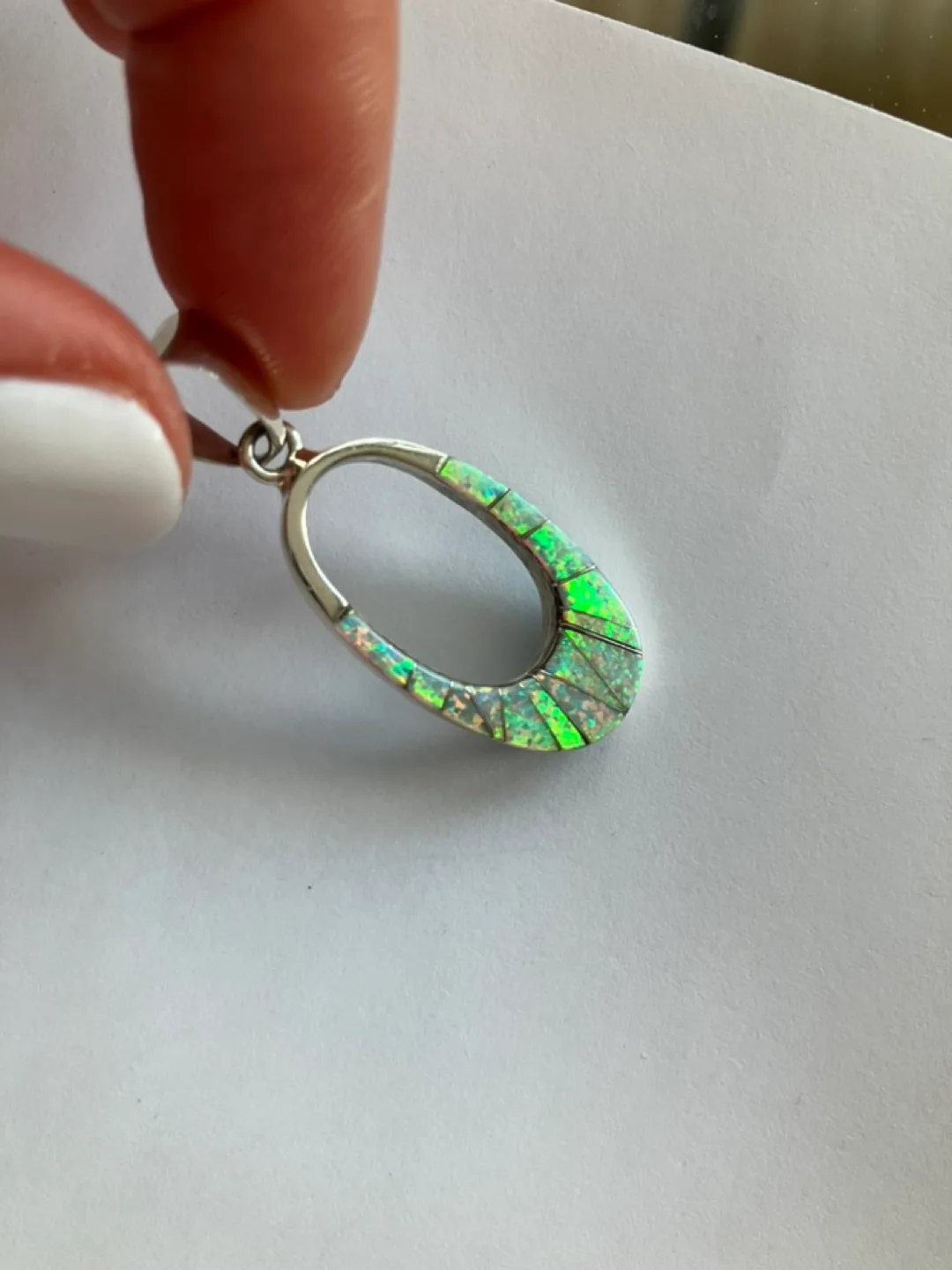 Opal 925 sterling silver pendant thumbnail