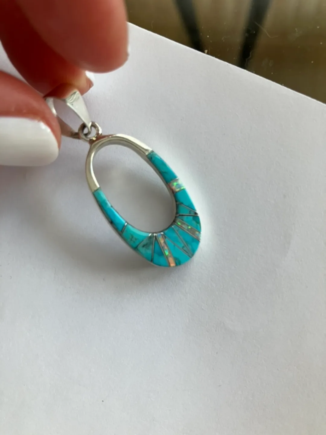 Opal 925 sterling silver pendant image indicator(2)