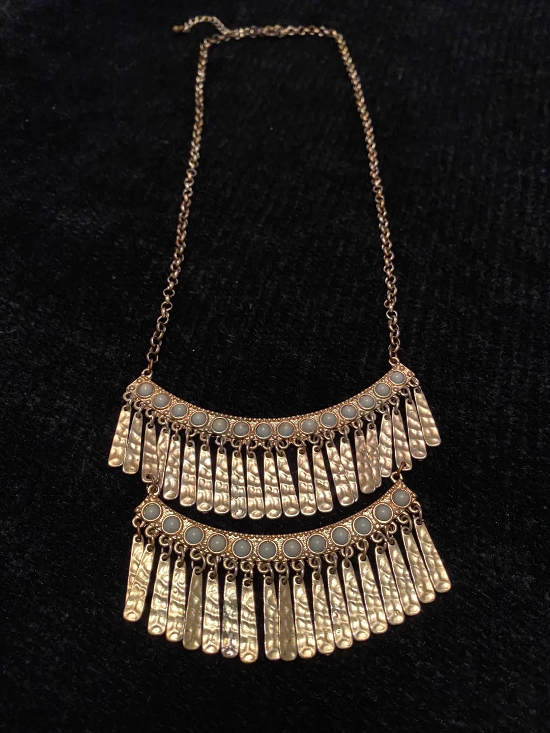 Vintage Brass Tassel Necklace image indicator(2)
