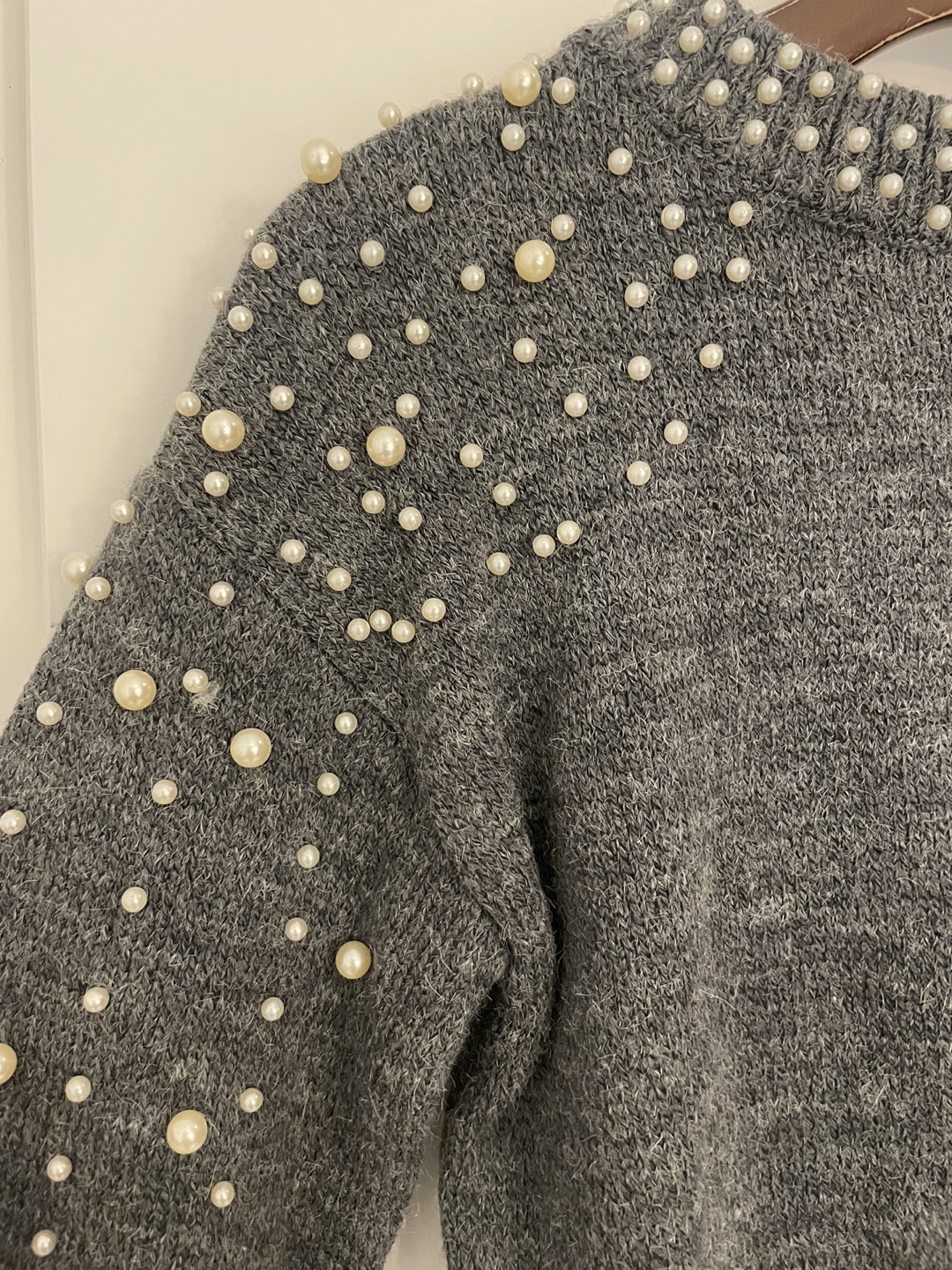 Grey Pearl Embellished Sweater - photo 2
