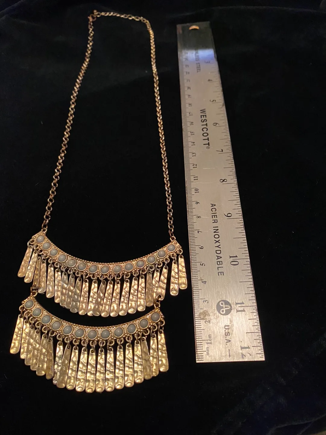 Vintage Brass Tassel Necklace image indicator(4)