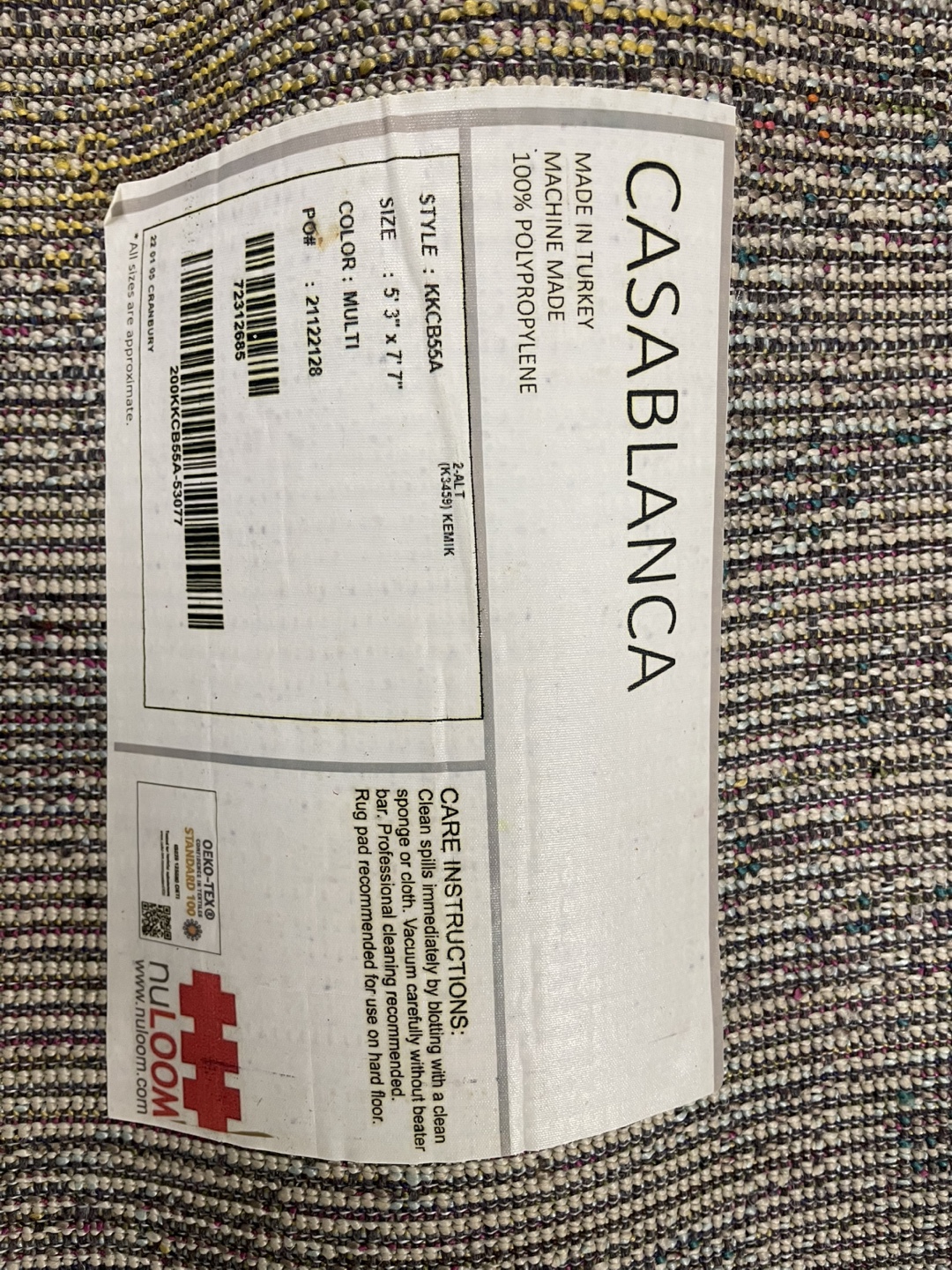Casablanca Area Rug 3'7" x 7'7" Multi - photo 2