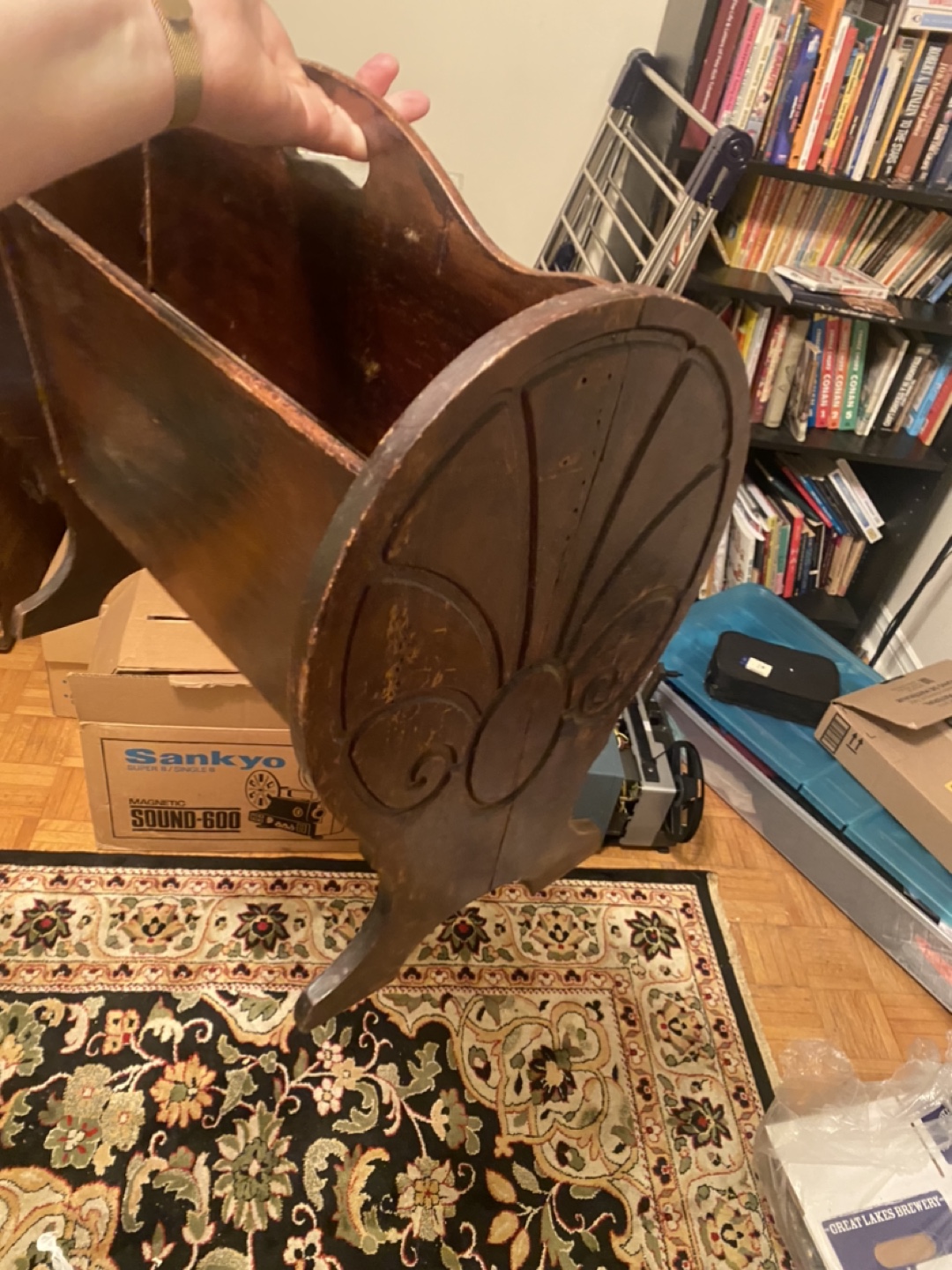 Antique Wooden Magazine Rack