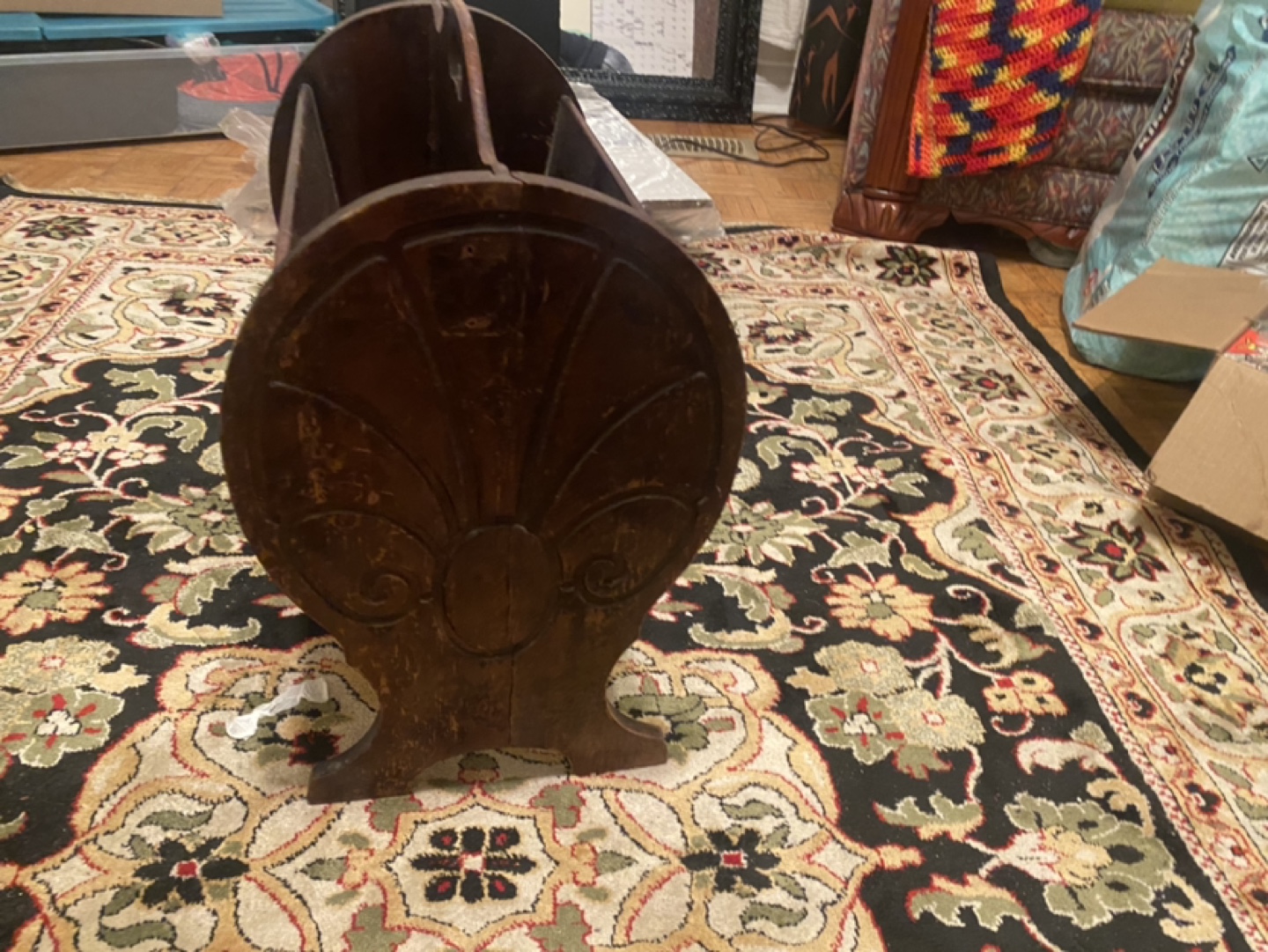 Antique Wooden Magazine Rack - photo 3