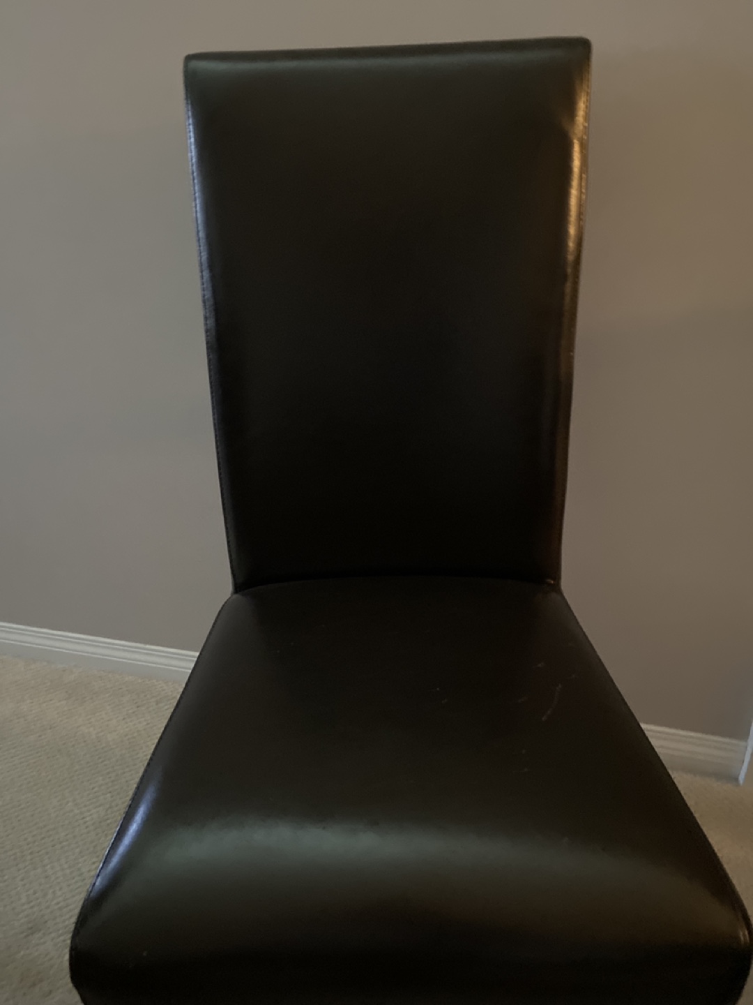 6 Black Leather Dining Chair Set - photo 2