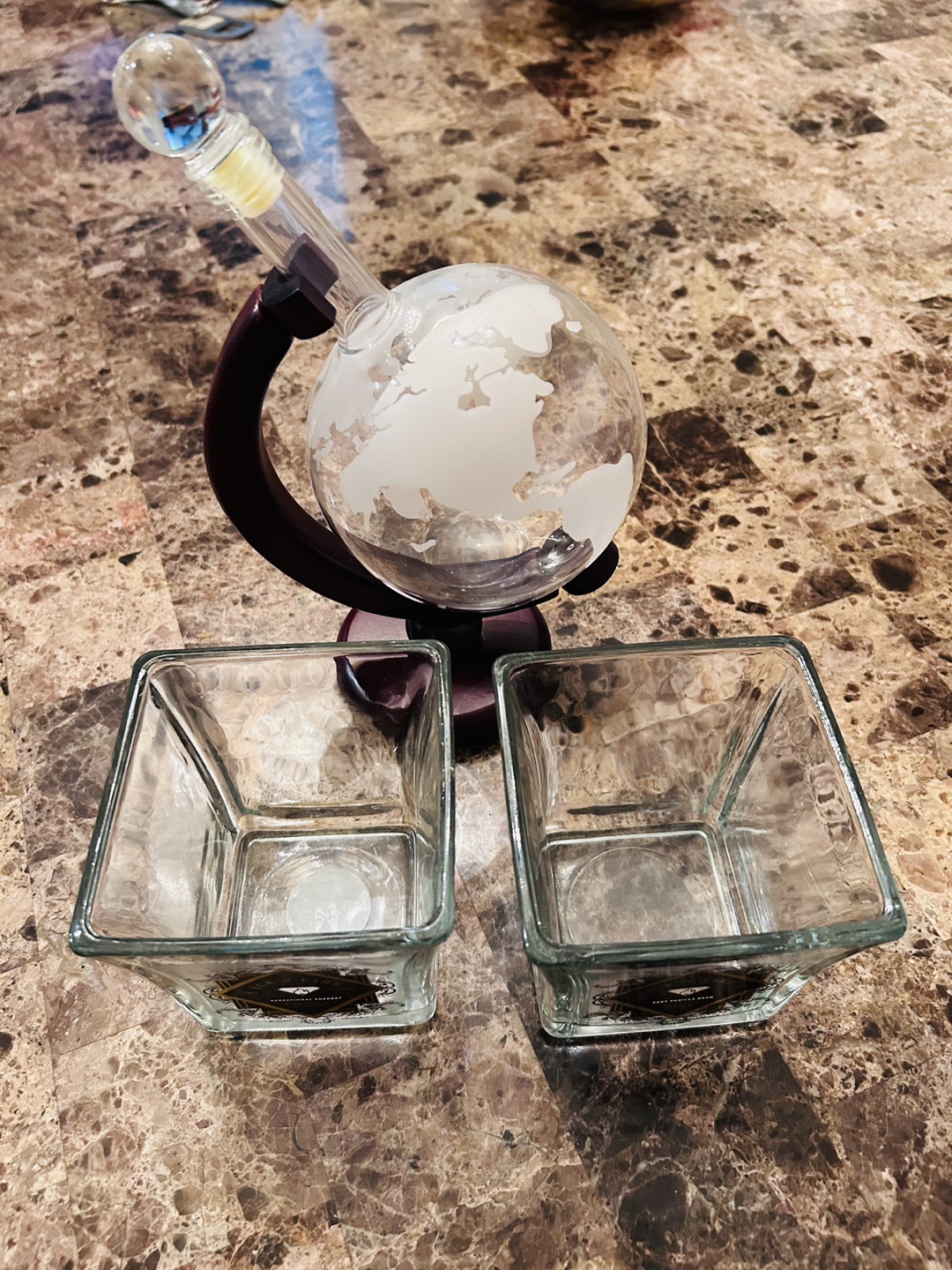 Globe Decanter Set with Glasses