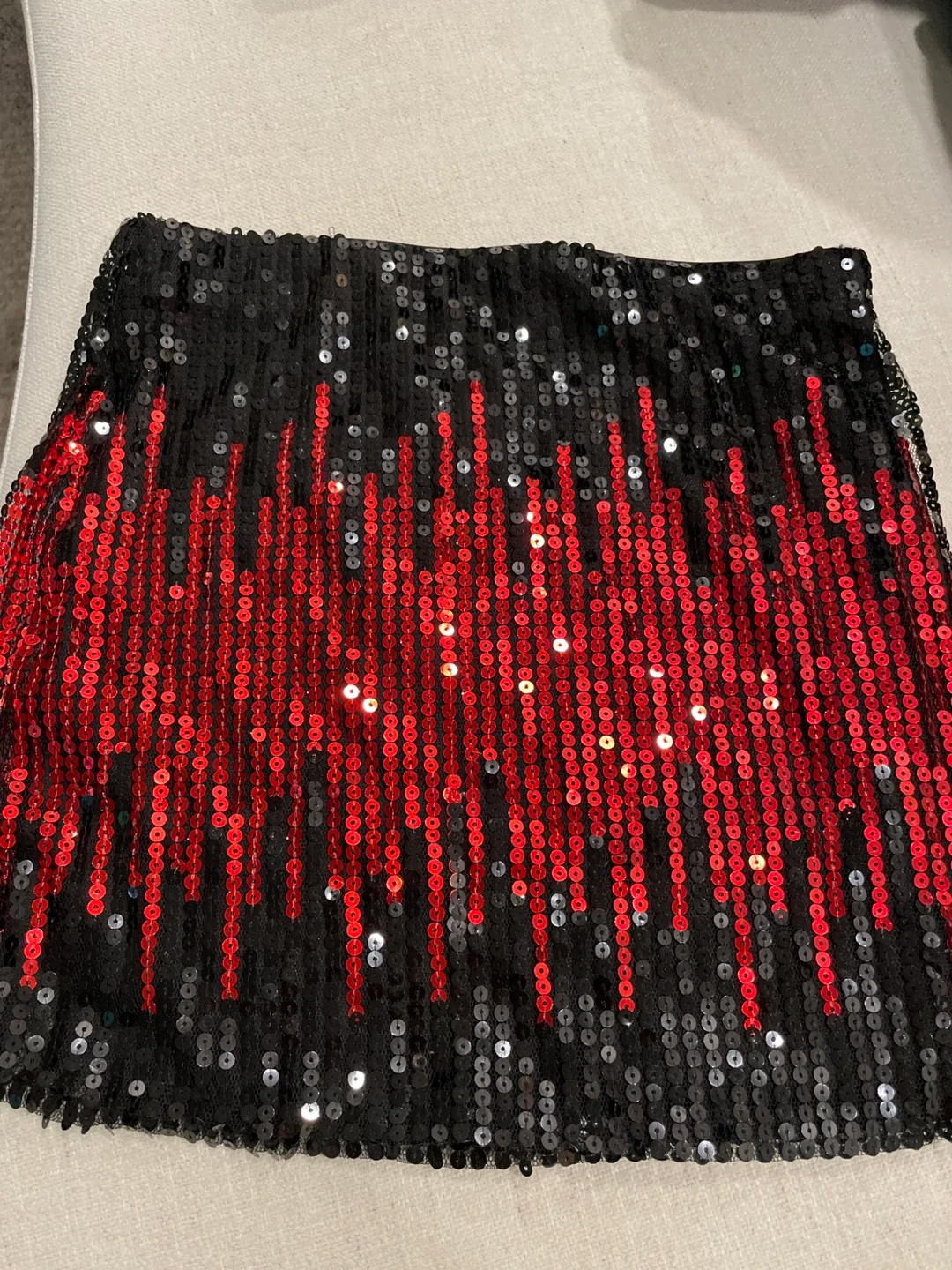 Black and Red Sequin Mini Skirt thumbnail