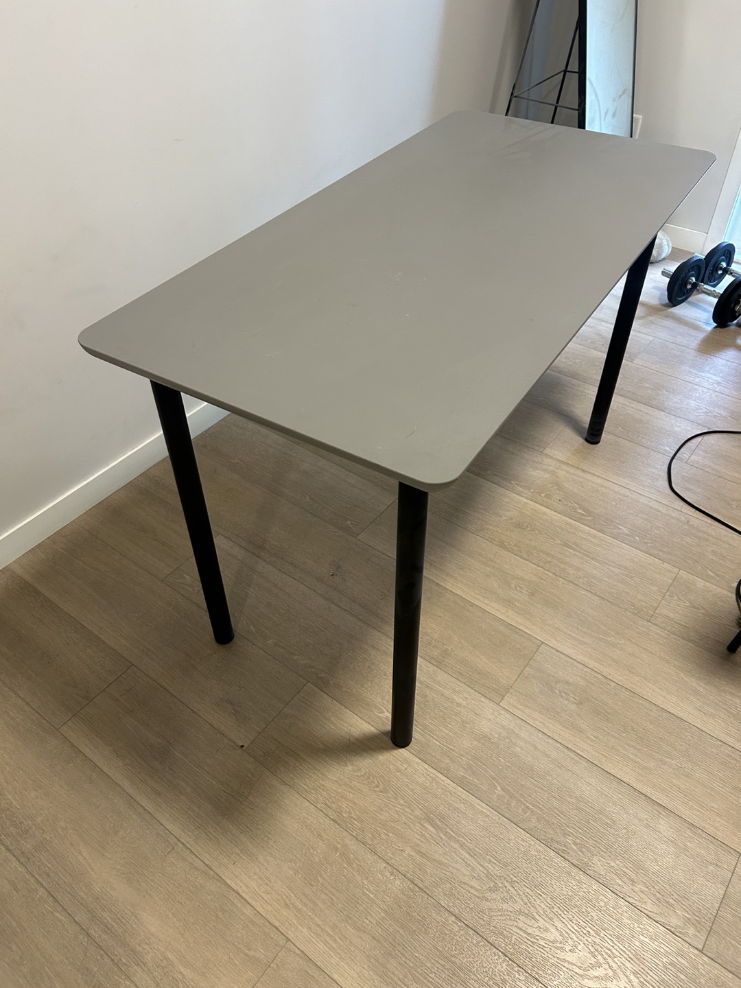Grey Desk with Black Legs