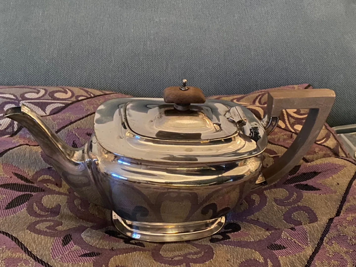 Art Deco Silver Teapot with Wood Handle image indicator(6)