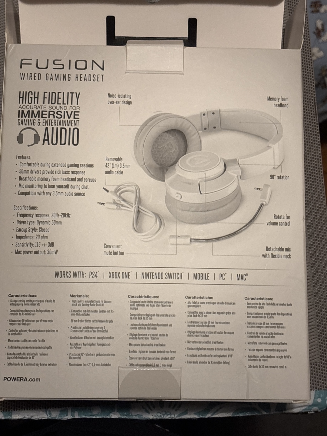 PowerA Fusion Wired Gaming Headset - White - photo 4