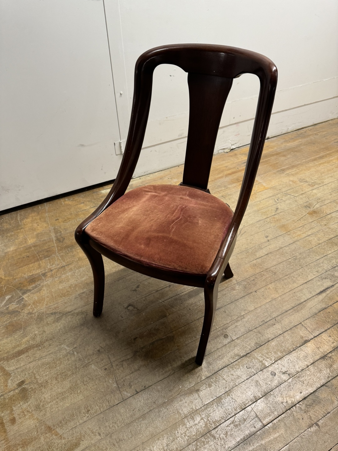 Vintage Hall/Foyer Chair with Velvet Upholstery