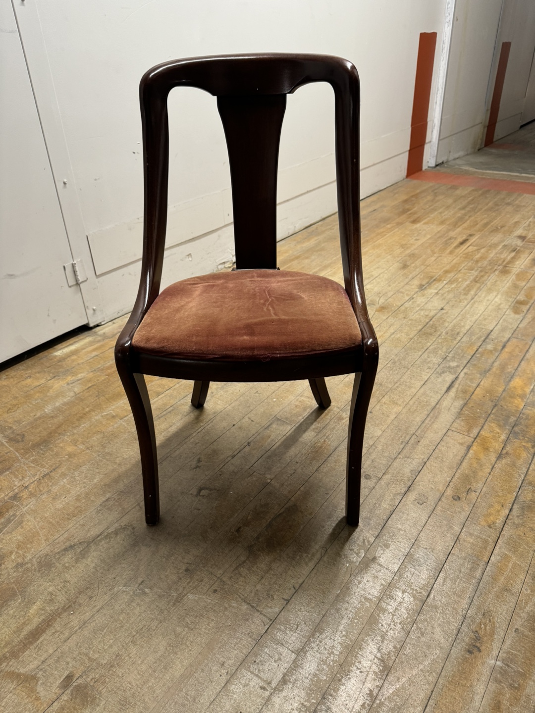 Vintage Hall/Foyer Chair with Velvet Upholstery - photo 2
