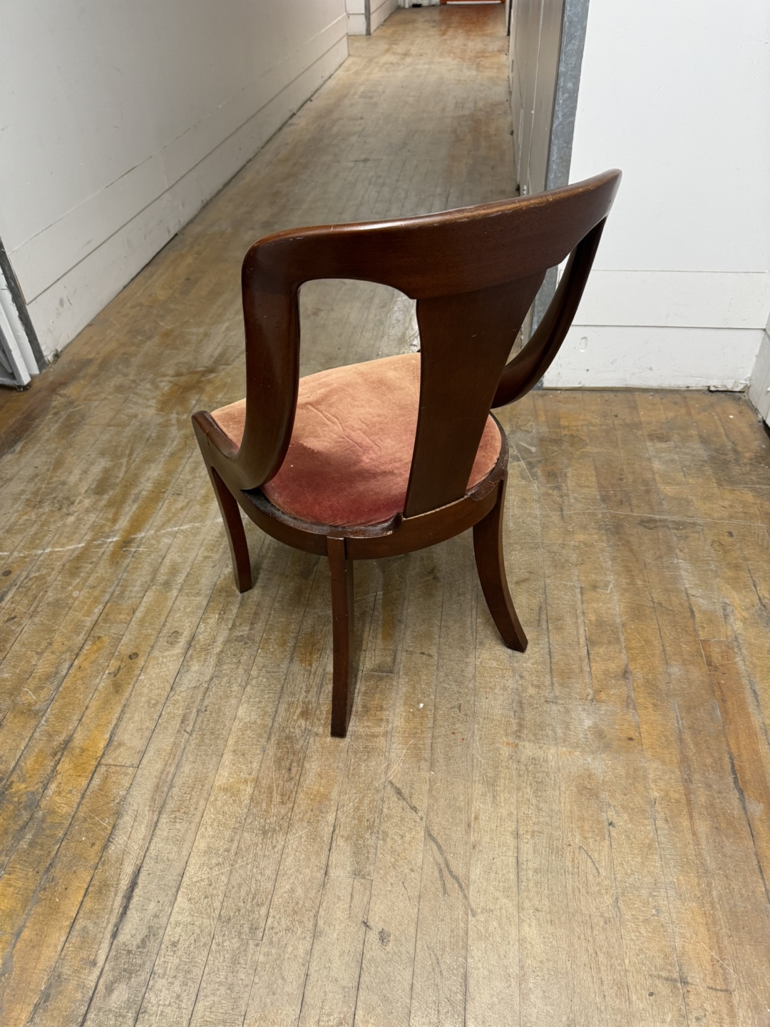 Vintage Hall/Foyer Chair with Velvet Upholstery - photo 3