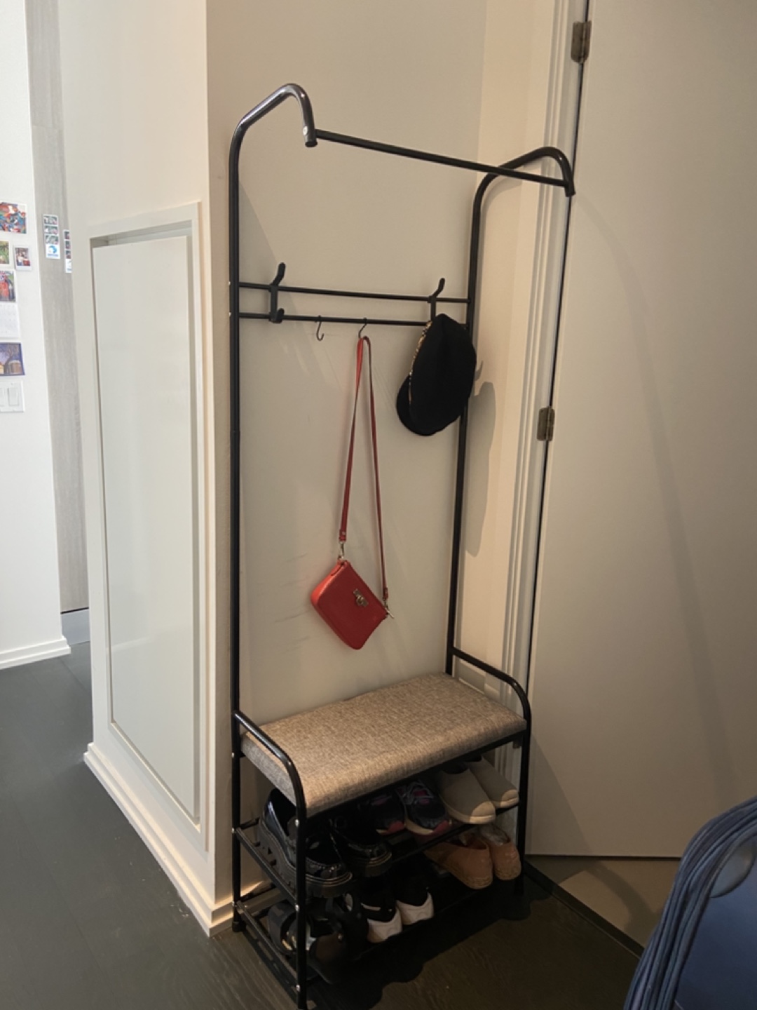 Entryway Shoe Rack with Bench and Hooks